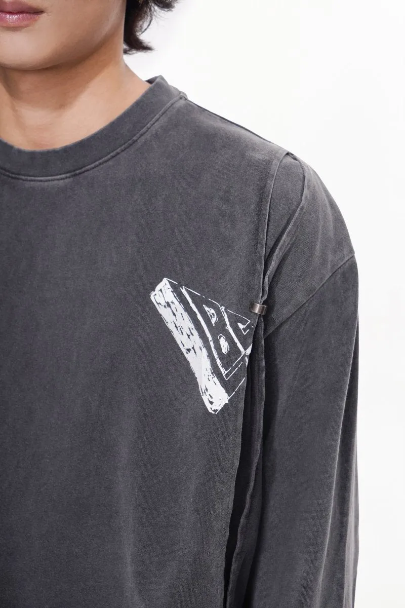 Piece Long Sleeve Tee Sunfaded Black sold by valabasas product image thumbnail 3
