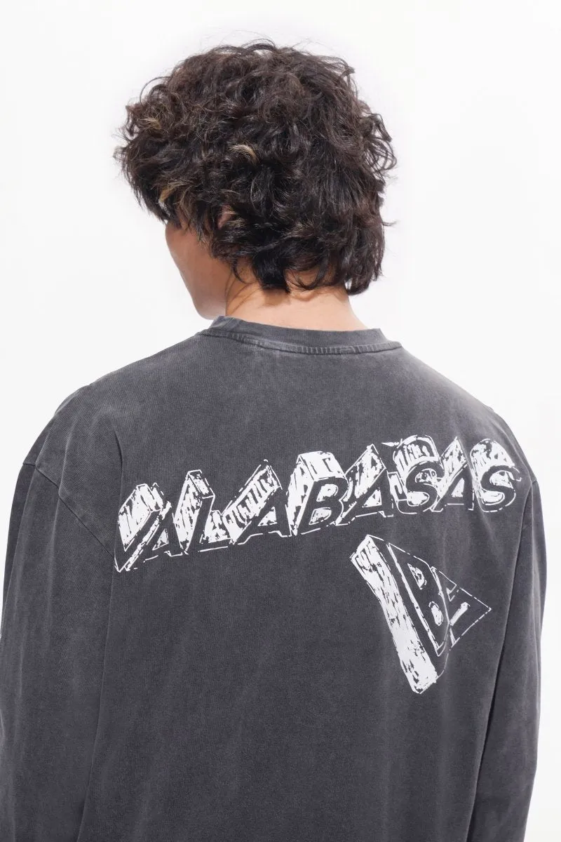 Piece Long Sleeve Tee Sunfaded Black sold by valabasas product image thumbnail 5