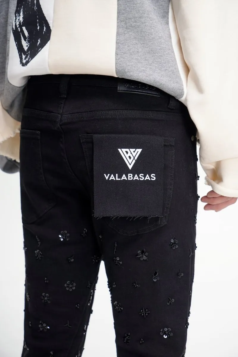 Shea Jet Black Stacked Flare Jean sold by valabasas product image thumbnail 5