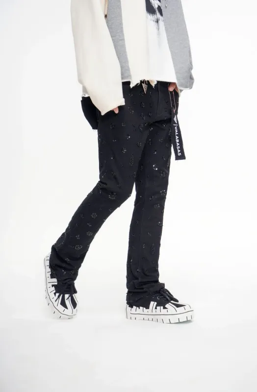 Shea Jet Black Stacked Flare Jean sold by valabasas