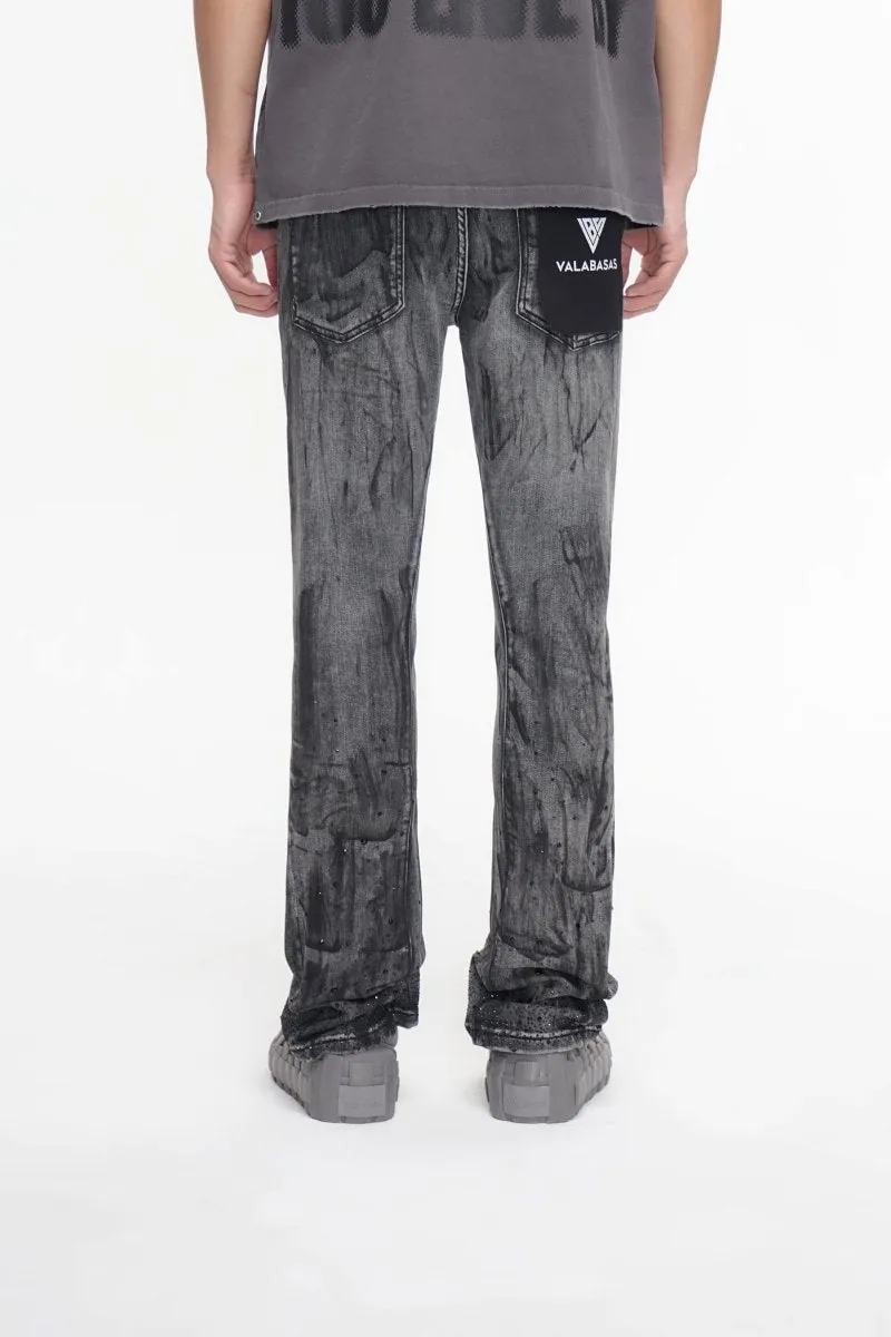 Astonish Stacked Flare Jean Black Grey sold by valabasas product image thumbnail 5
