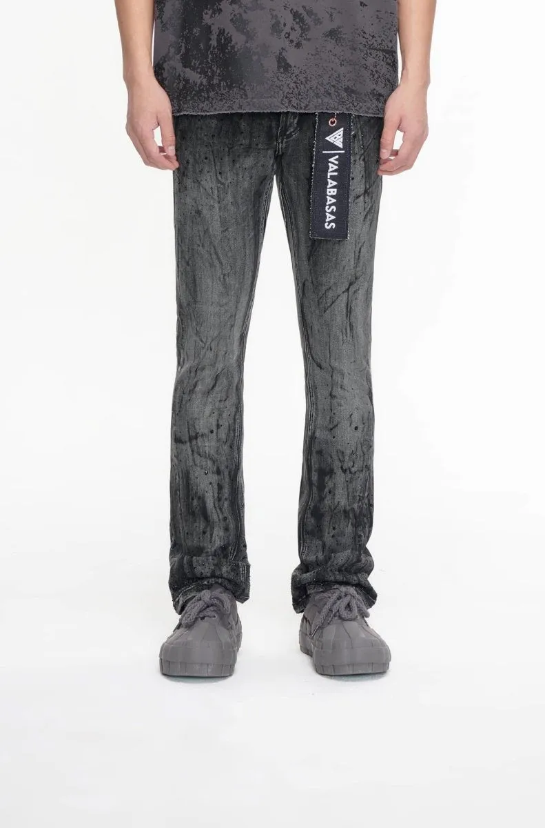 Astonish Stacked Flare Jean Black Grey sold by valabasas product image thumbnail 2