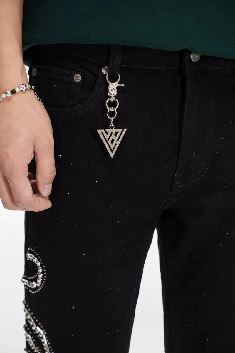 Lattice Black Stacked Flare Jean sold by valabasas product image thumbnail 4