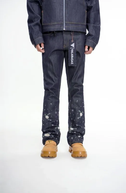 Dandelion Denim Blue Stacked Jean made by valabasas