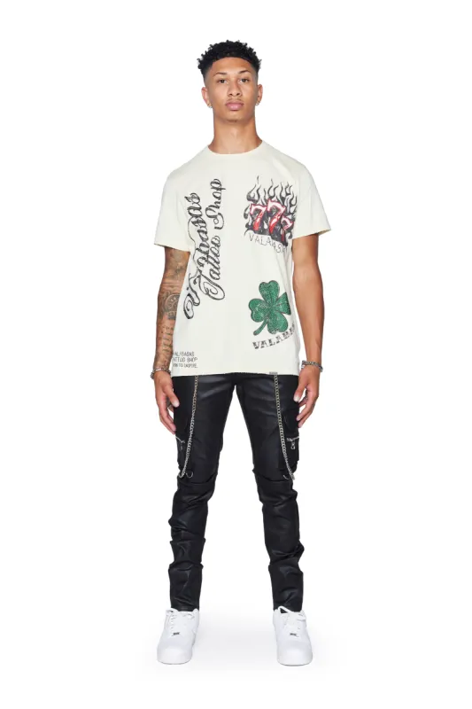 VALABASAS TEE “LUCKY DRAW TAT" VINTAGE CREAM sold by valabasas
