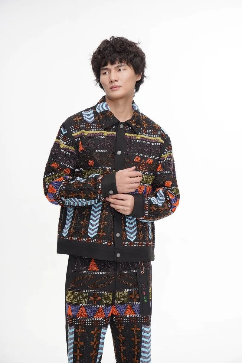 Time Black Multi Hand Beaded Jacket sold by valabasas product image thumbnail 5
