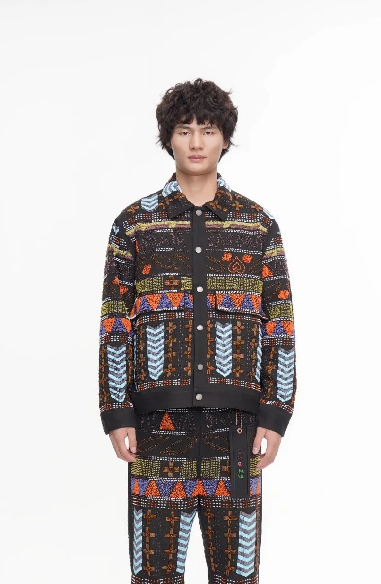 Time Black Multi Hand Beaded Jacket sold by valabasas product image thumbnail 2
