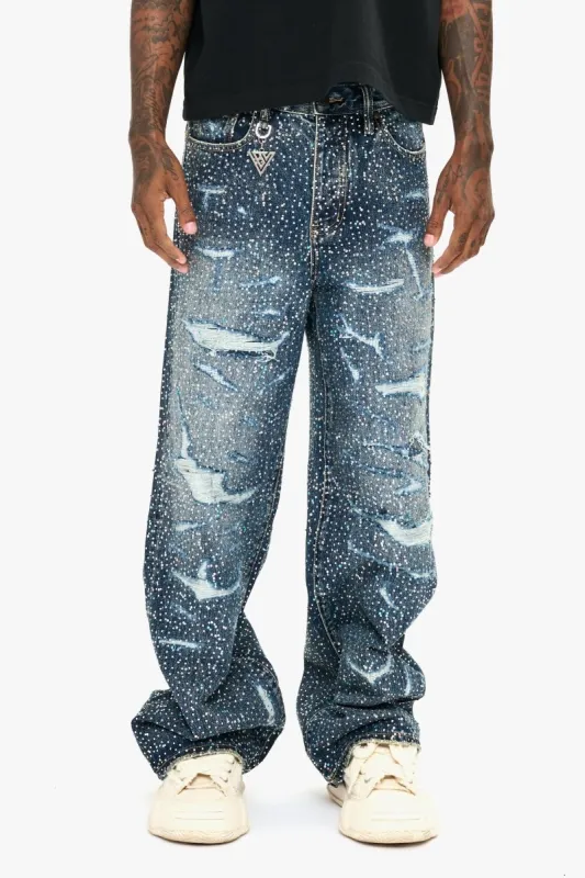 Jelato Blue Silver Baggy Jean sold by valabasas