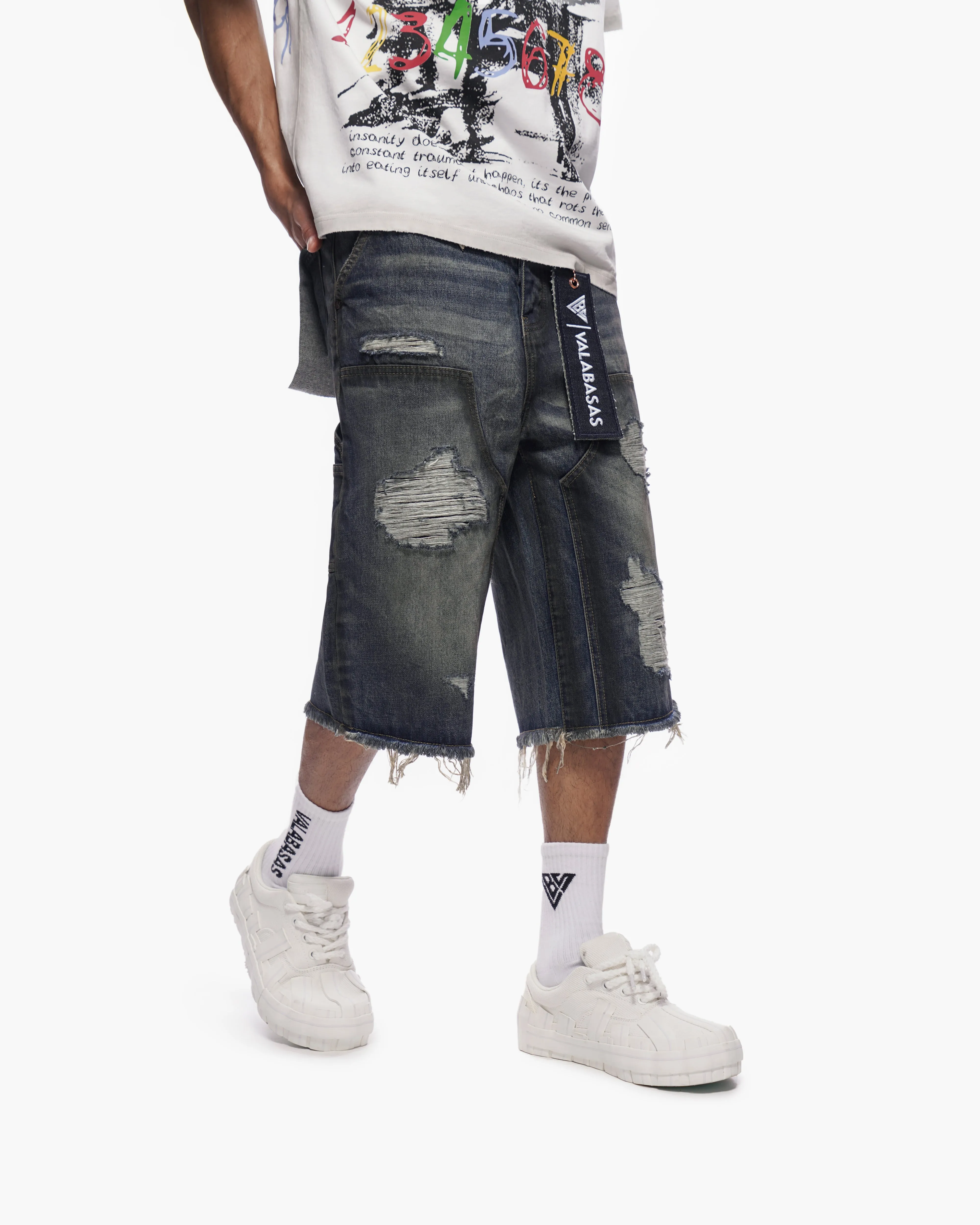 Revolt Dirty Blue Jorts sold by valabasas