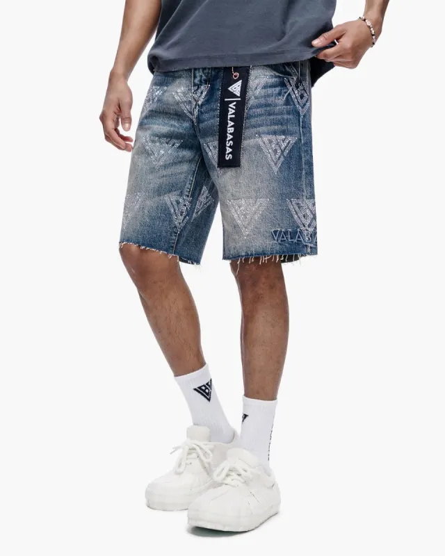 Palace Dark Blue Wash Shorts made by valabasas