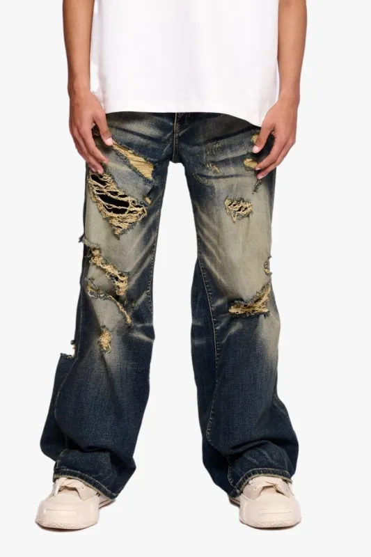 "Streak" baggy denim vin.Blue made by valabasas