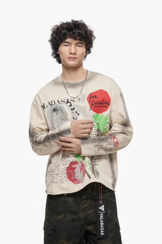 Pali Long Sleeve Tee White made by valabasas