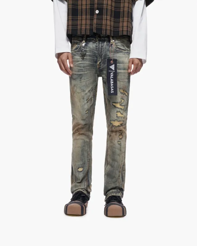 Static Stacked Vintage Wash Jeans made by valabasas