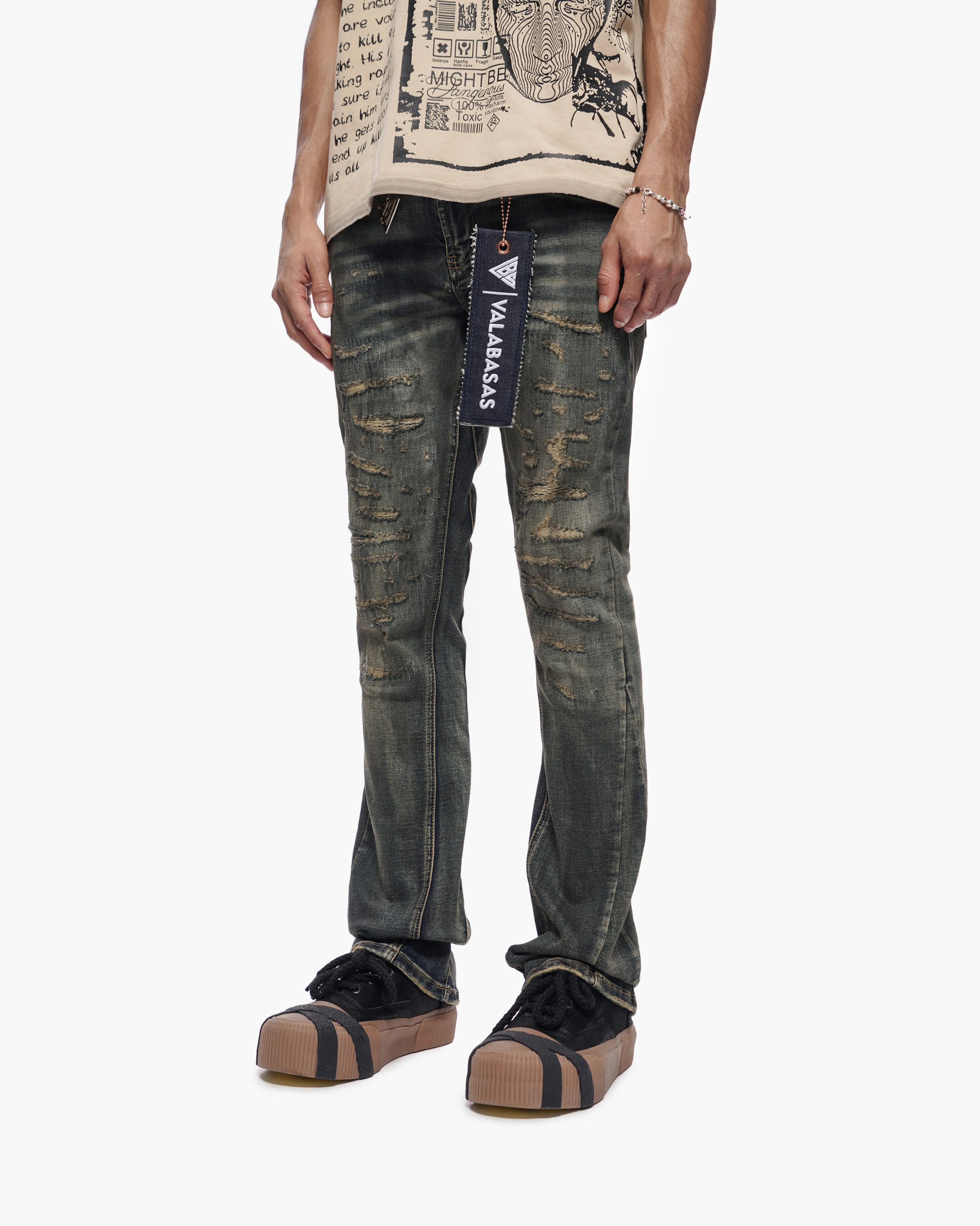 Sabotage Stacked Light Vintage Wash Jeans sold by valabasas product image thumbnail 5