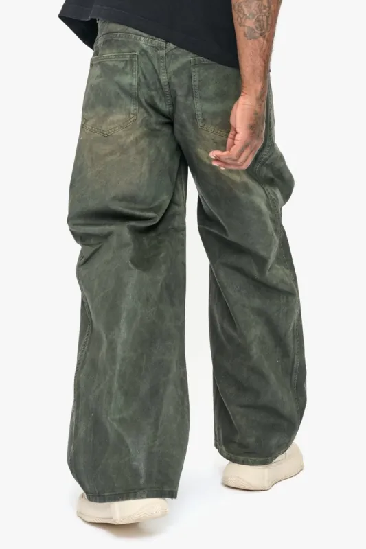 Kuni Baggy Vintage Olive Waxed made by valabasas