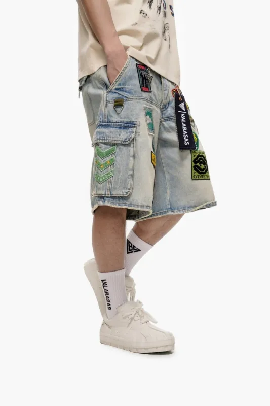 District Light Wash Jorts made by valabasas