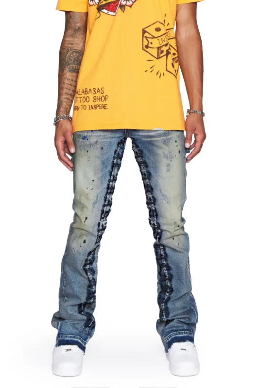 “COSMIC STACKED” DK VINTAGE STACKED FLARE JEAN sold by valabasas