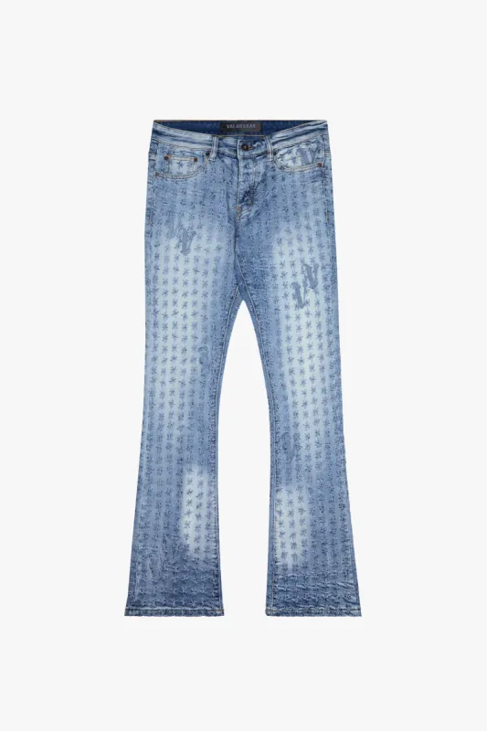 "ASTERISK" STACKED FLARE LT.BLUE/GREY sold by valabasas
