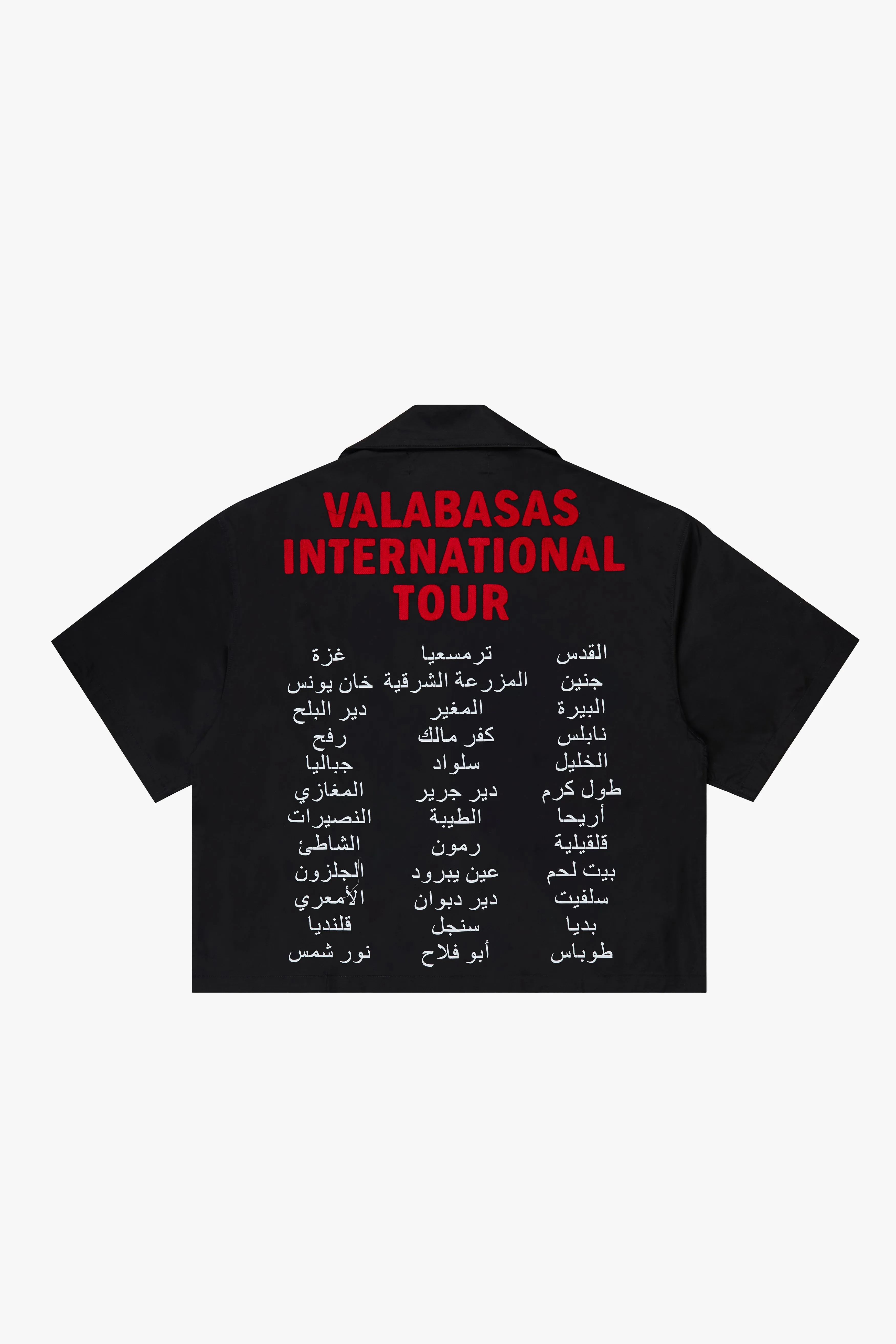 "TOUR" BLACK/RED CROP BUTTON DOWN sold by valabasas
