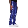 “VAN GOGH” NAVY WAXED STACKED FLARE JEAN sold by valabasas