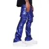 “VAN GOGH” NAVY WAXED STACKED FLARE JEAN sold by valabasas