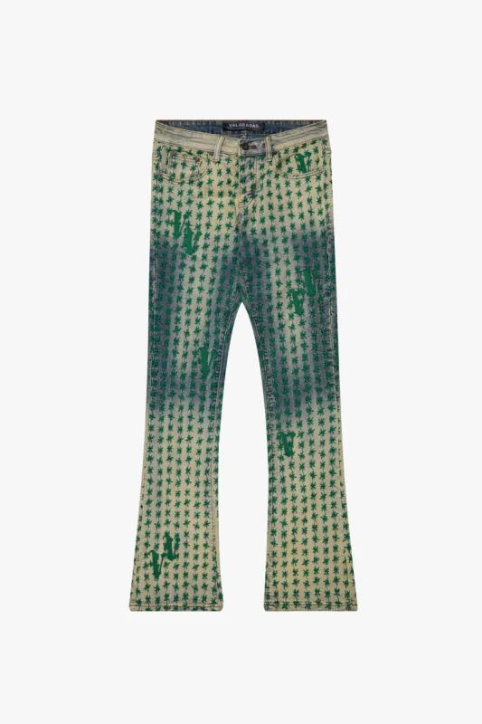 "ASTERISK" BLUE/GREEN STACKED FLARE sold by valabasas