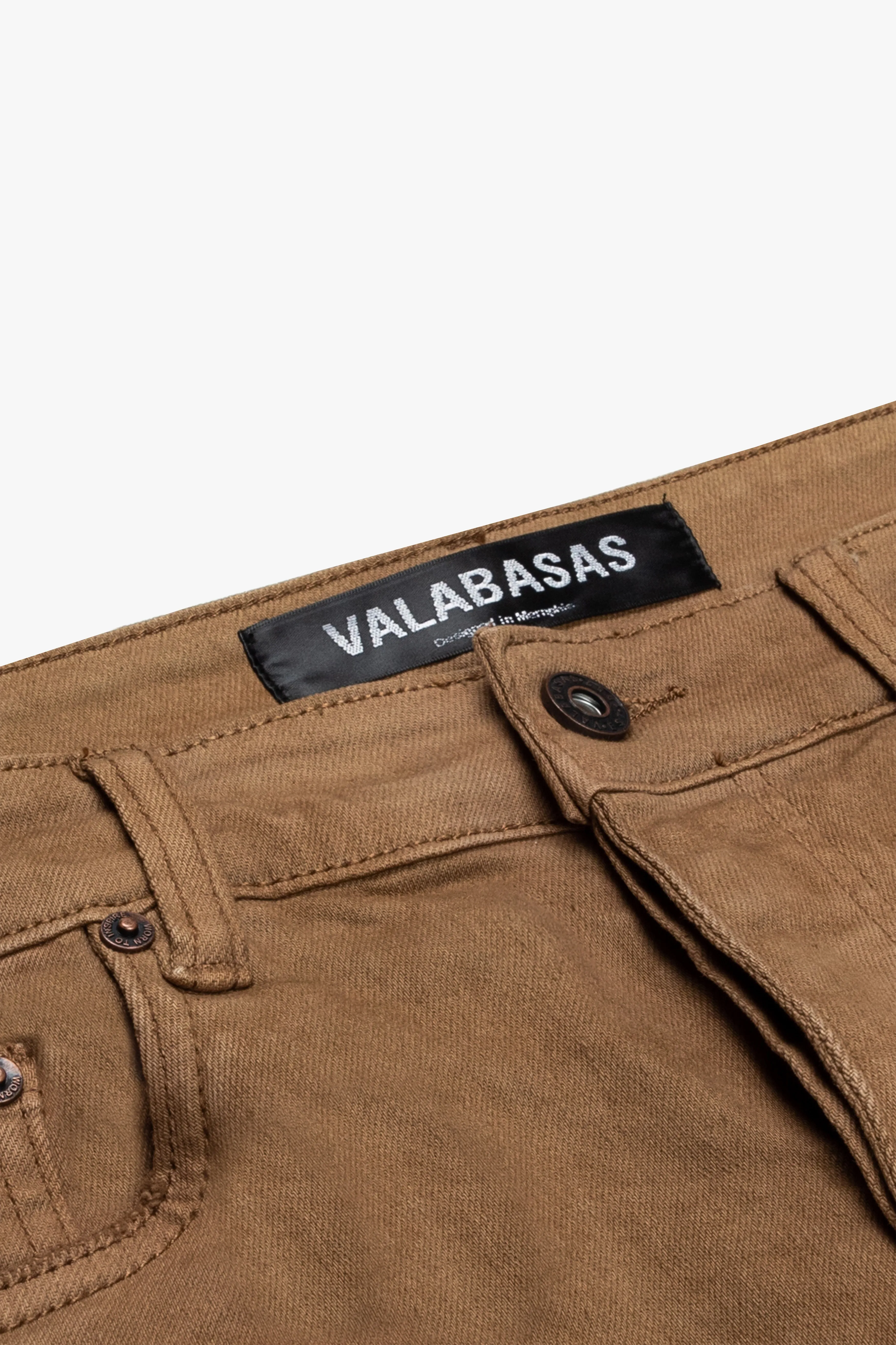 "MR. EXTENDO" KHAKI STACKED FLARE JEAN sold by valabasas product image thumbnail 2
