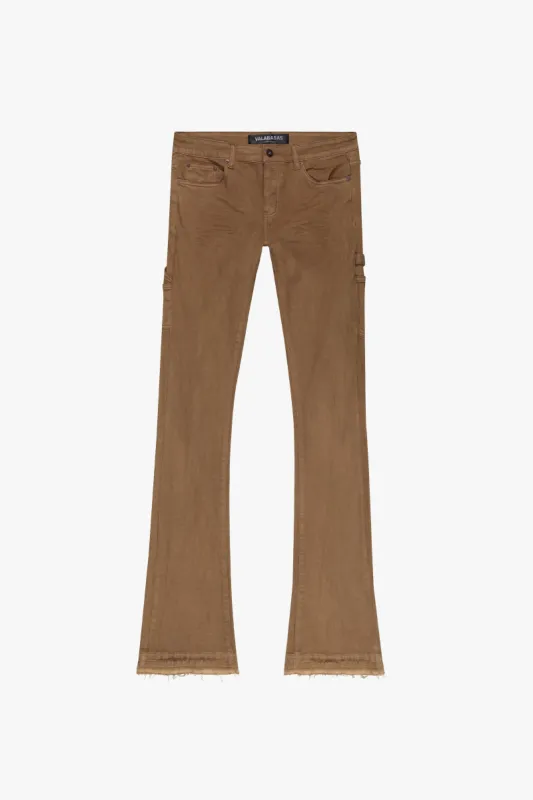 "MR. EXTENDO" KHAKI STACKED FLARE JEAN sold by valabasas