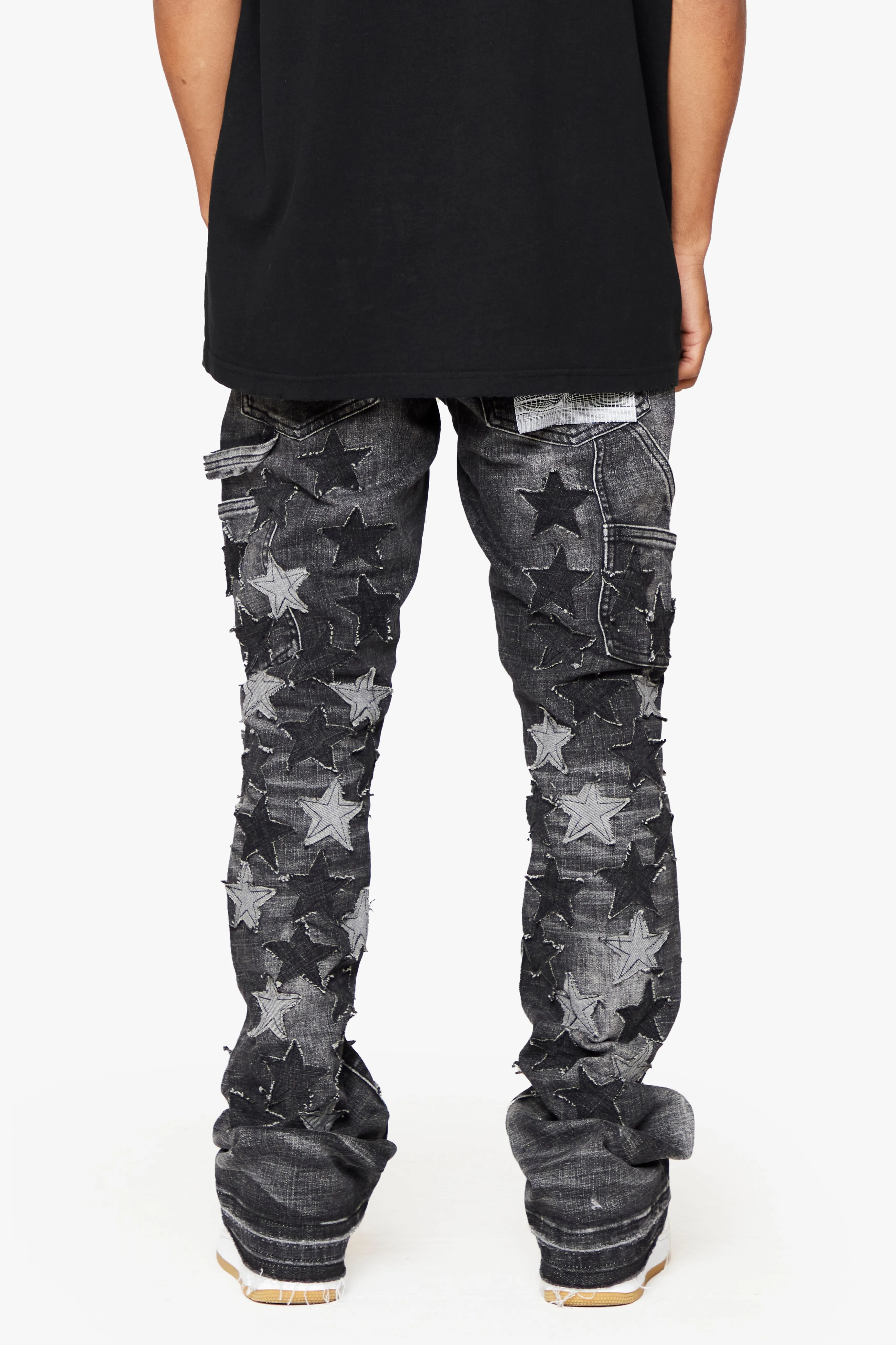 "V-STAR" MARBLED WASH STACKED FLARE JEAN sold by valabasas product image thumbnail 2