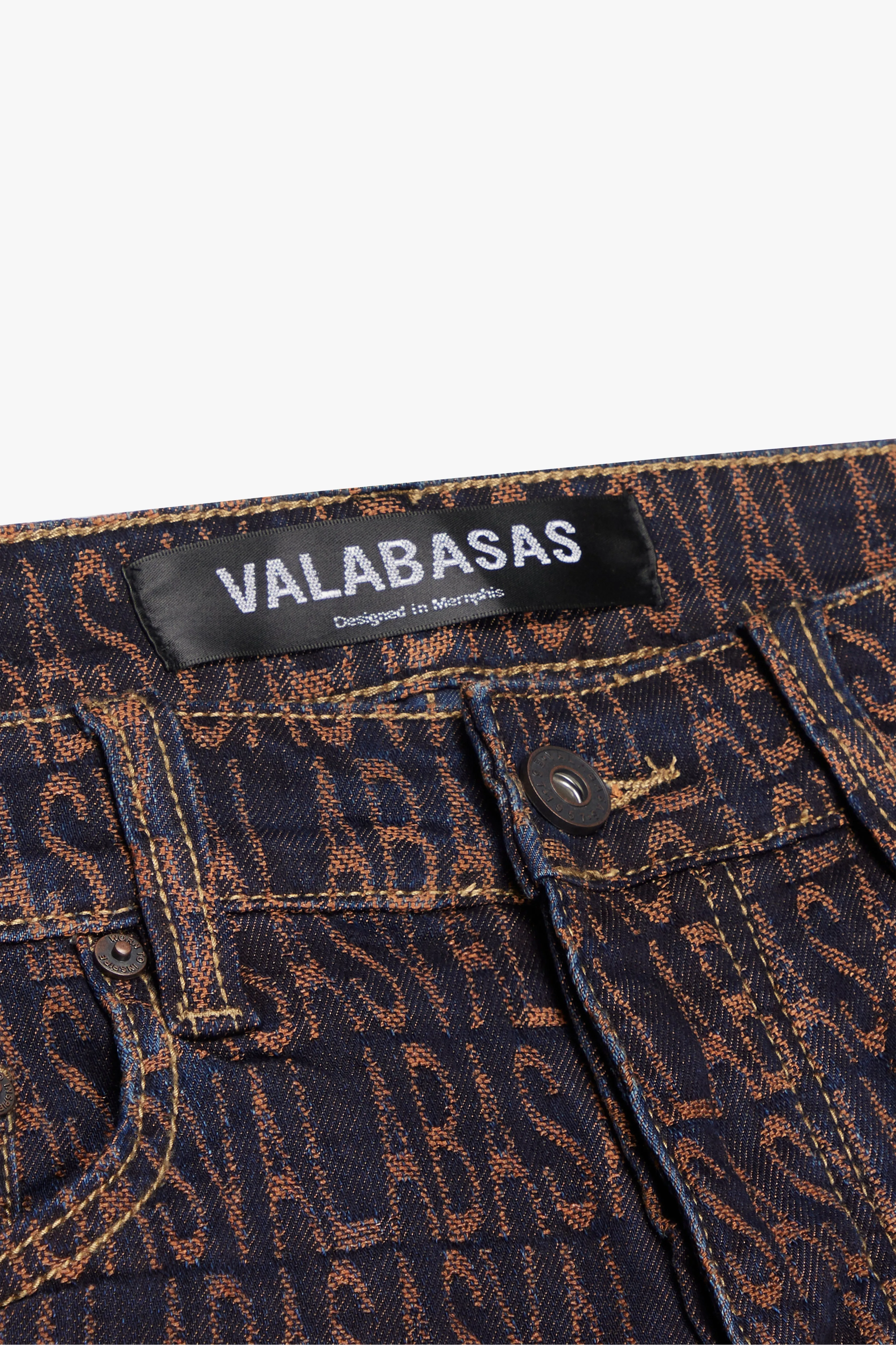 "IMPRINT” STACKED FLARE JEAN BLACK ORANGE sold by valabasas product image thumbnail 3