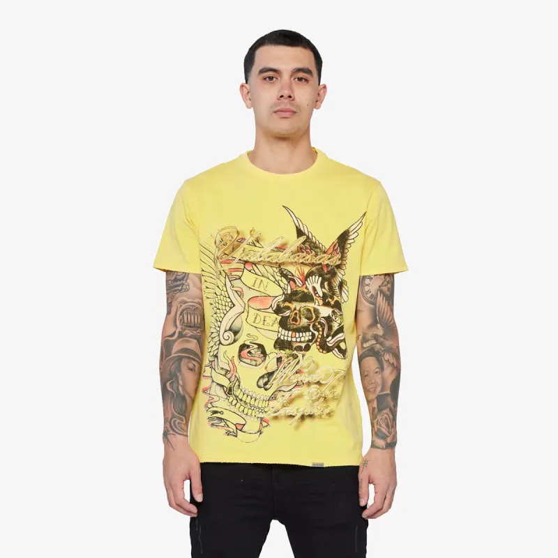 VALABASAS TEE "WELL WORN" VINTAGE YELLOW sold by valabasas