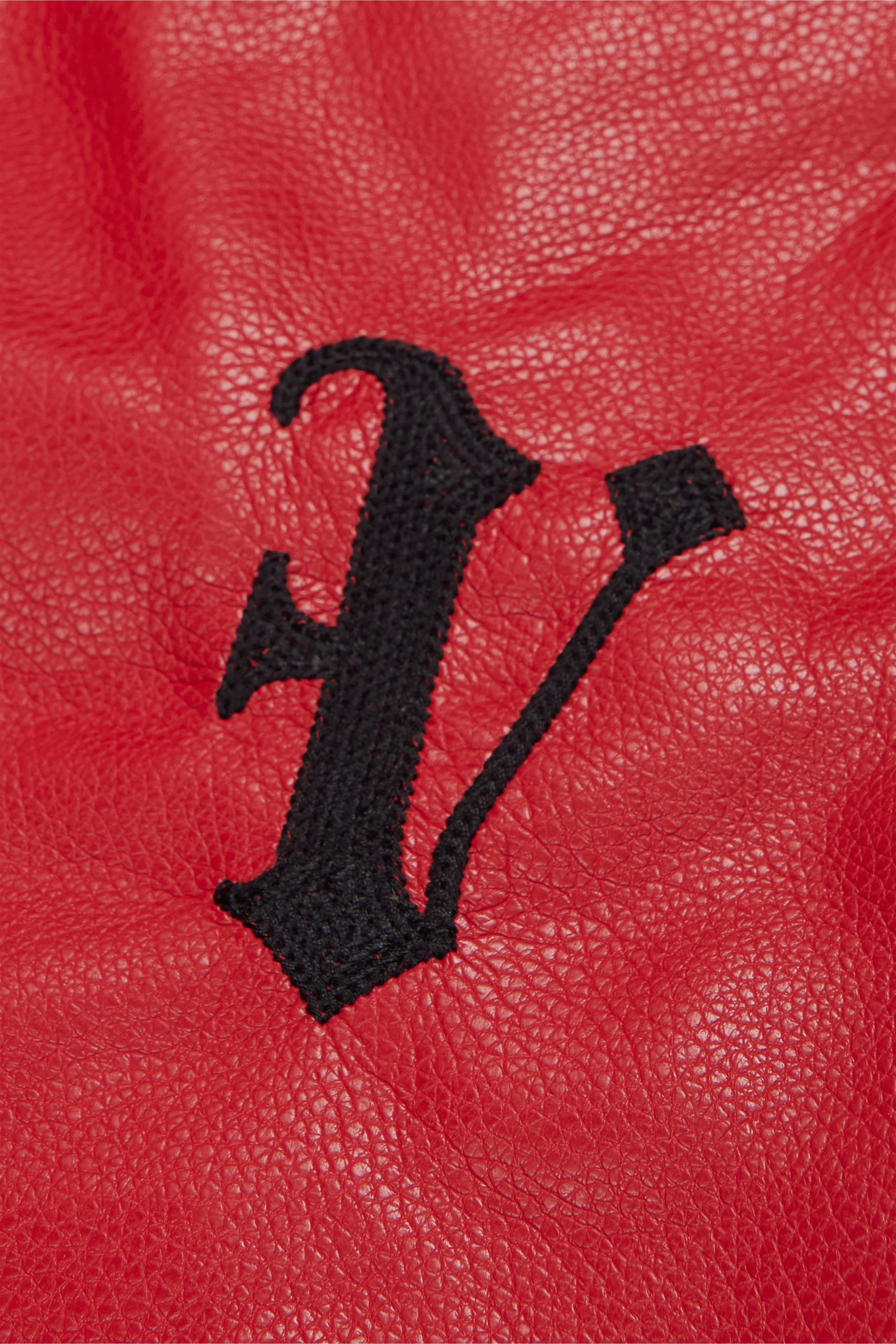 "SUPERIOR WORLD" LEATHER STACKED FLARE JEAN RED sold by valabasas product image thumbnail 2