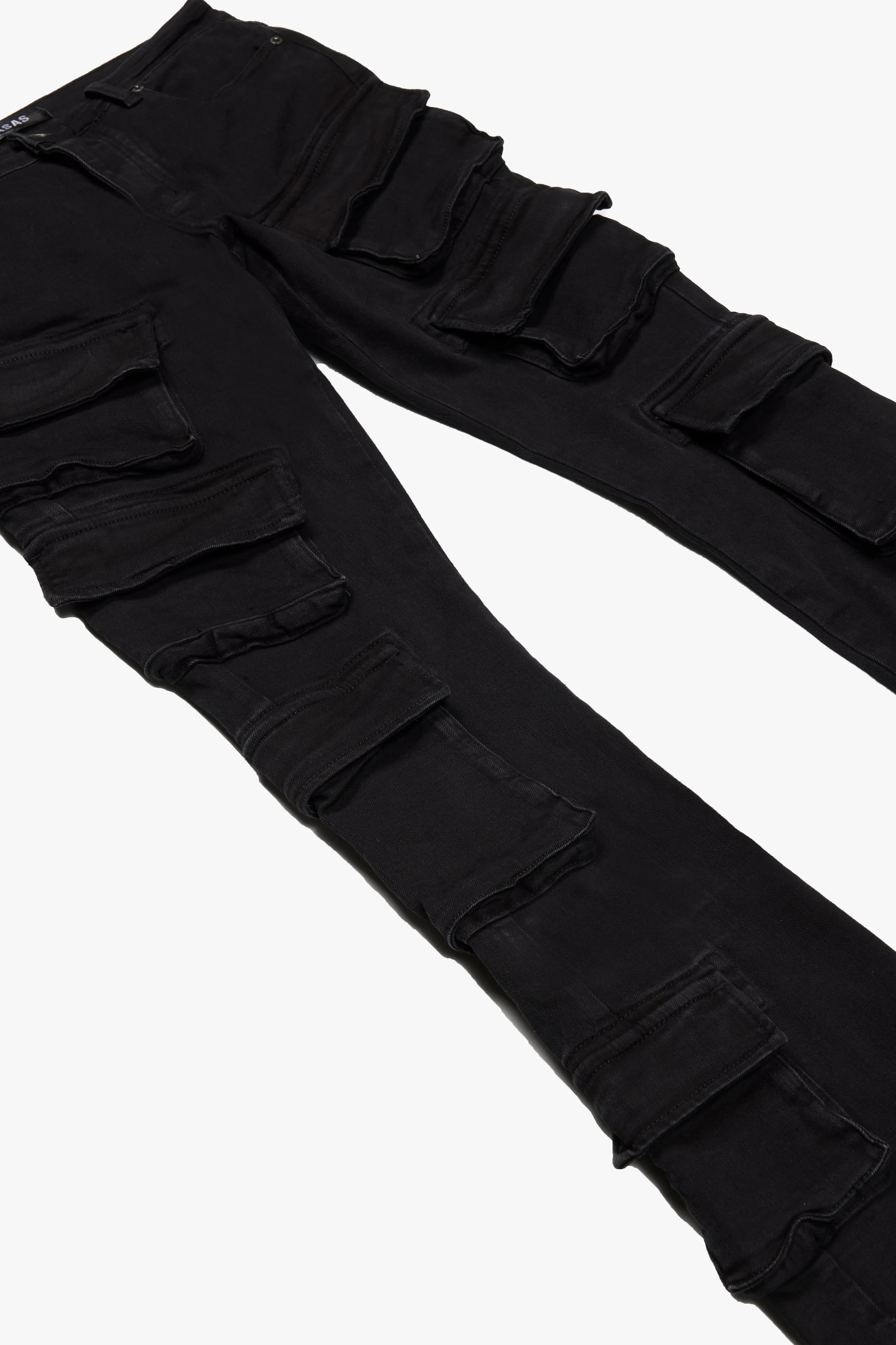 "PINNACLE” BLACK WASH STACKED FLARE JEAN sold by valabasas product image thumbnail 4