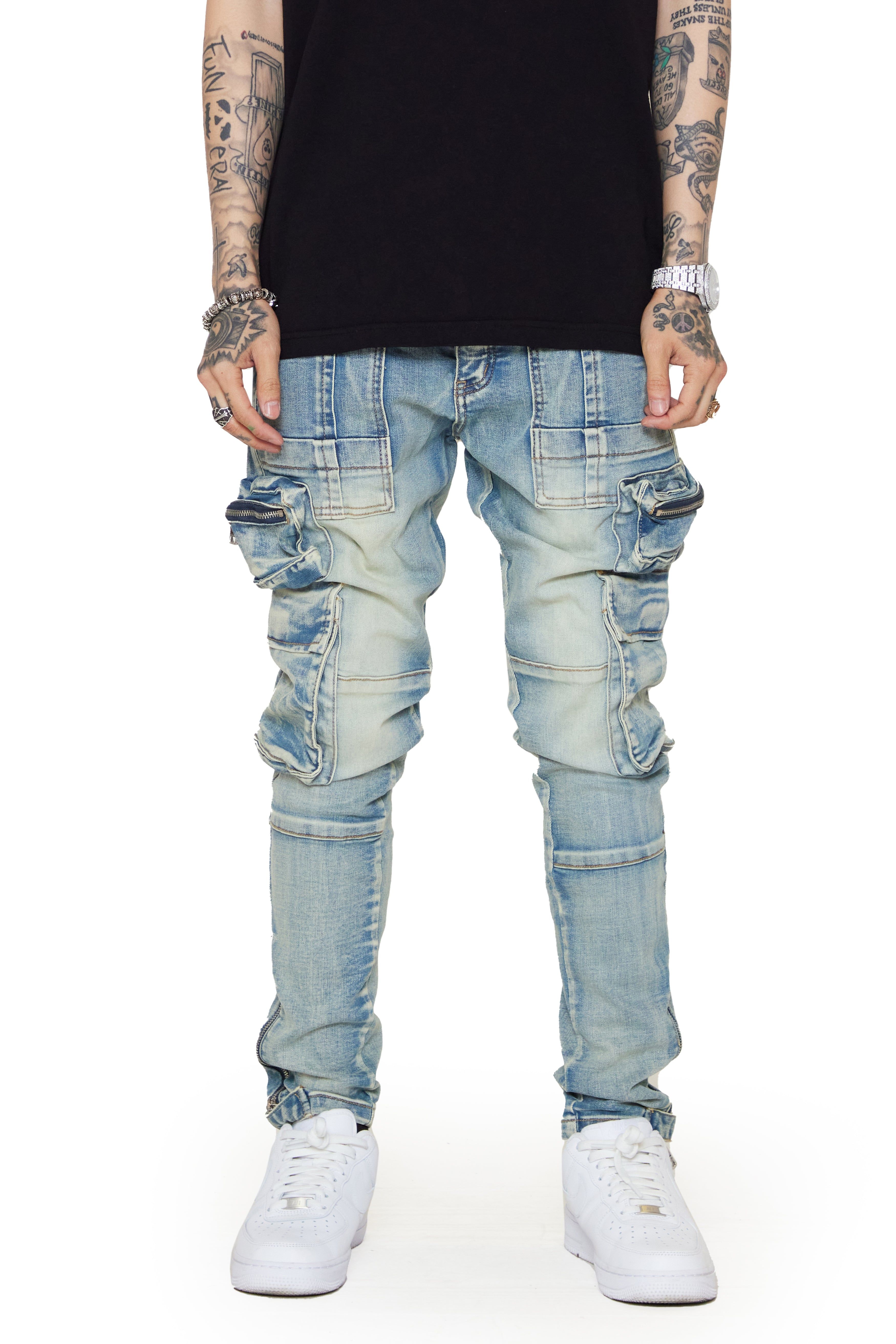 VALABASAS JEANS “FIGHTER” AZZURRO sold by valabasas