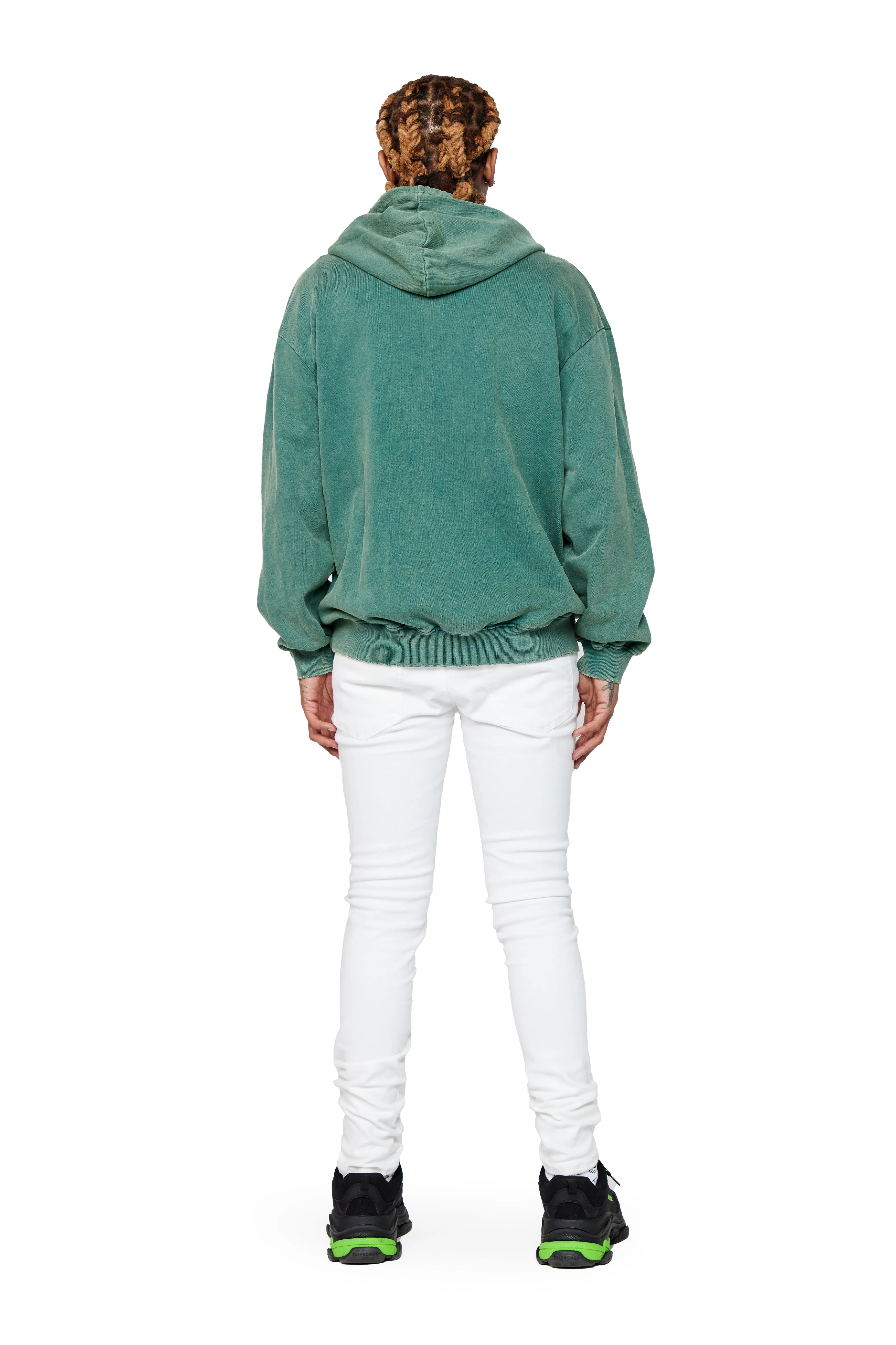"GREEN REAPER" WASHED FIELD GREEN HOODIE sold by valabasas product image thumbnail 3