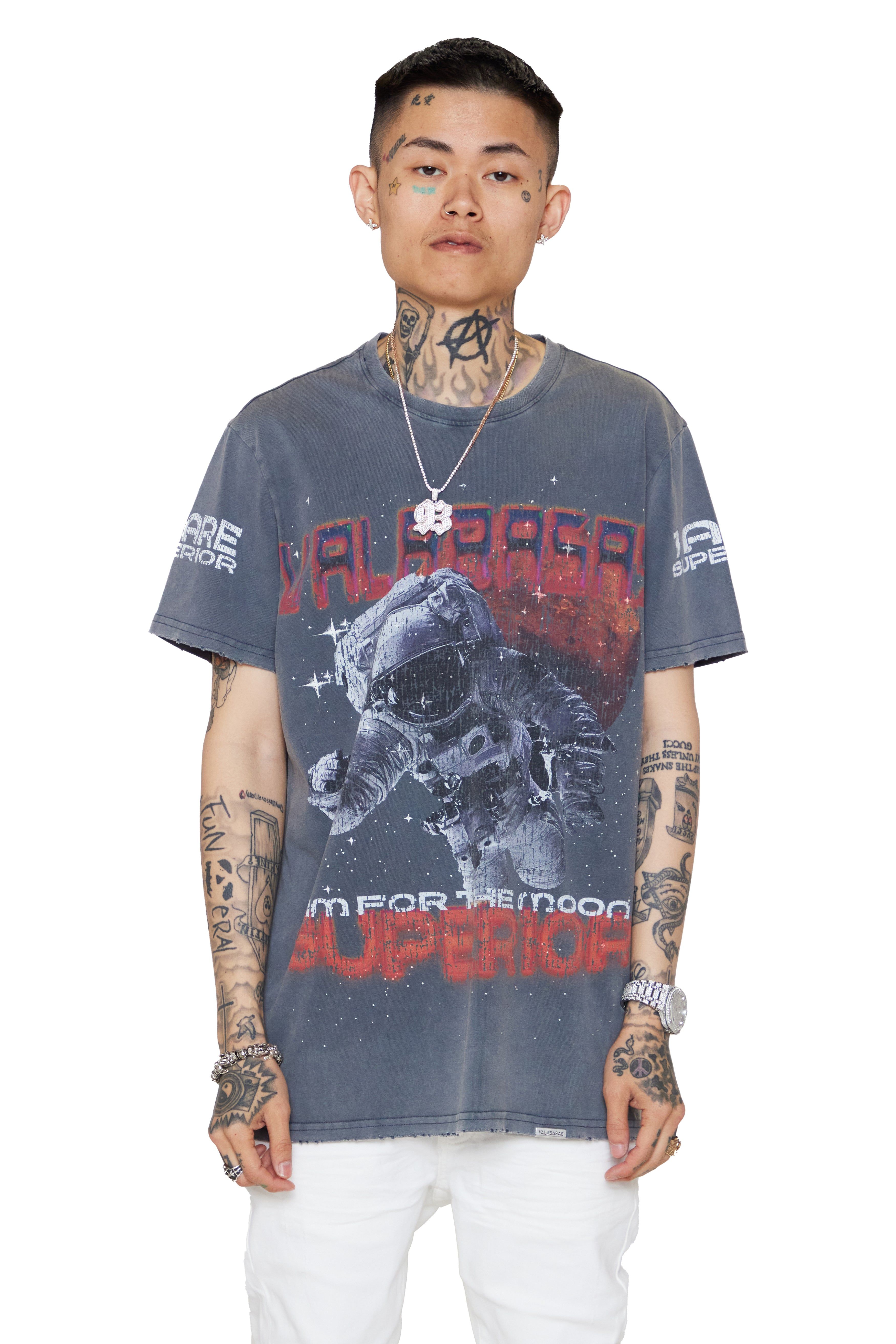 VALABASAS TEE "STAR LIFE" VINTAGE GREY sold by valabasas