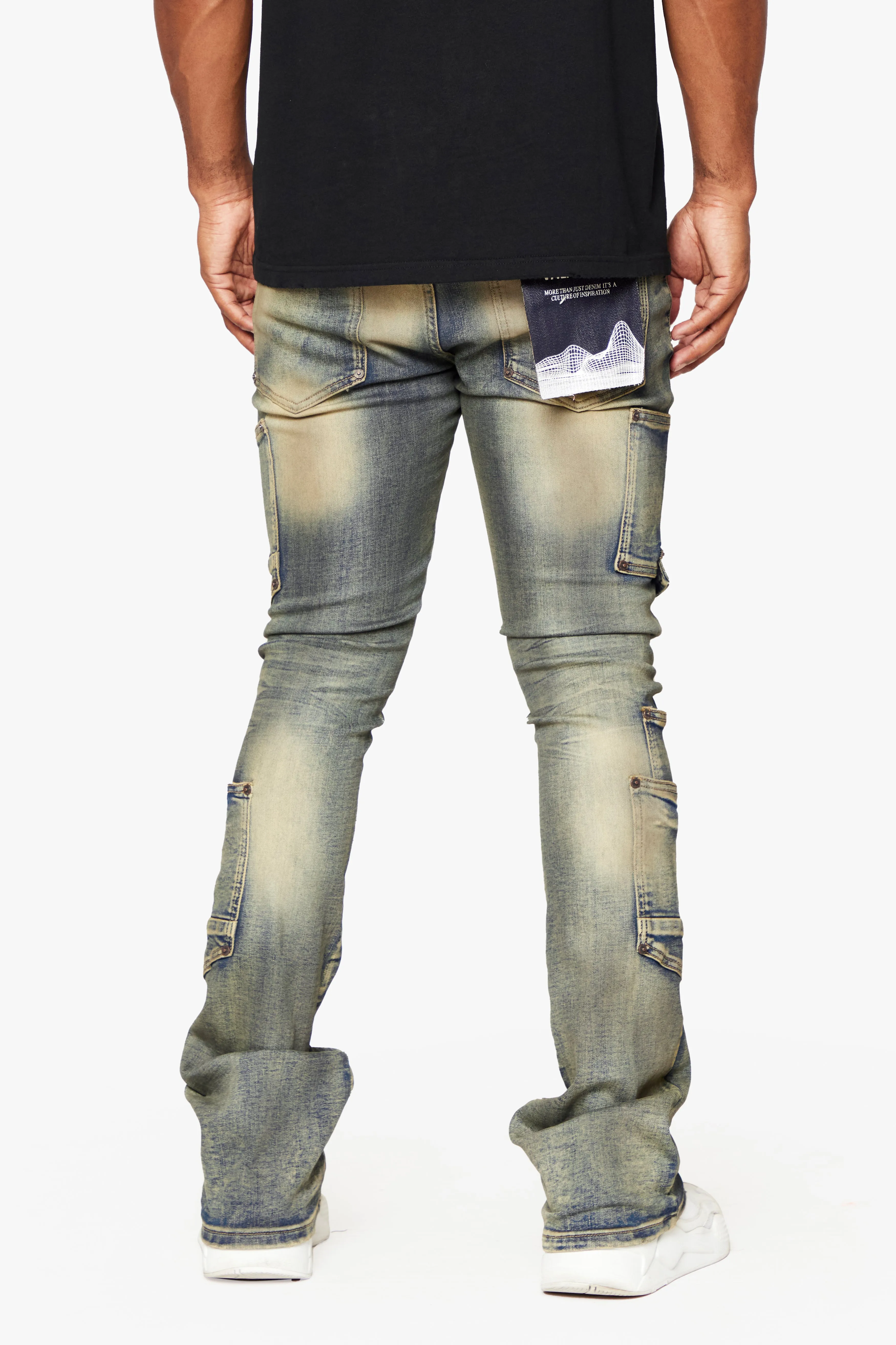 "POCROS" SUPER STACKED FLARE JEAN DIRTY VINTAGE WASH sold by valabasas product image thumbnail 2