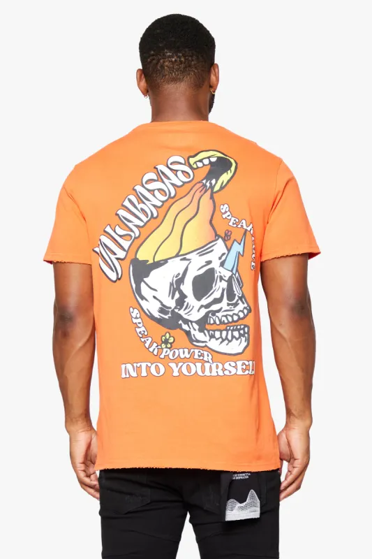 "SPEAK GOOD" VINTAGE FLAME ORANGE TEE sold by valabasas