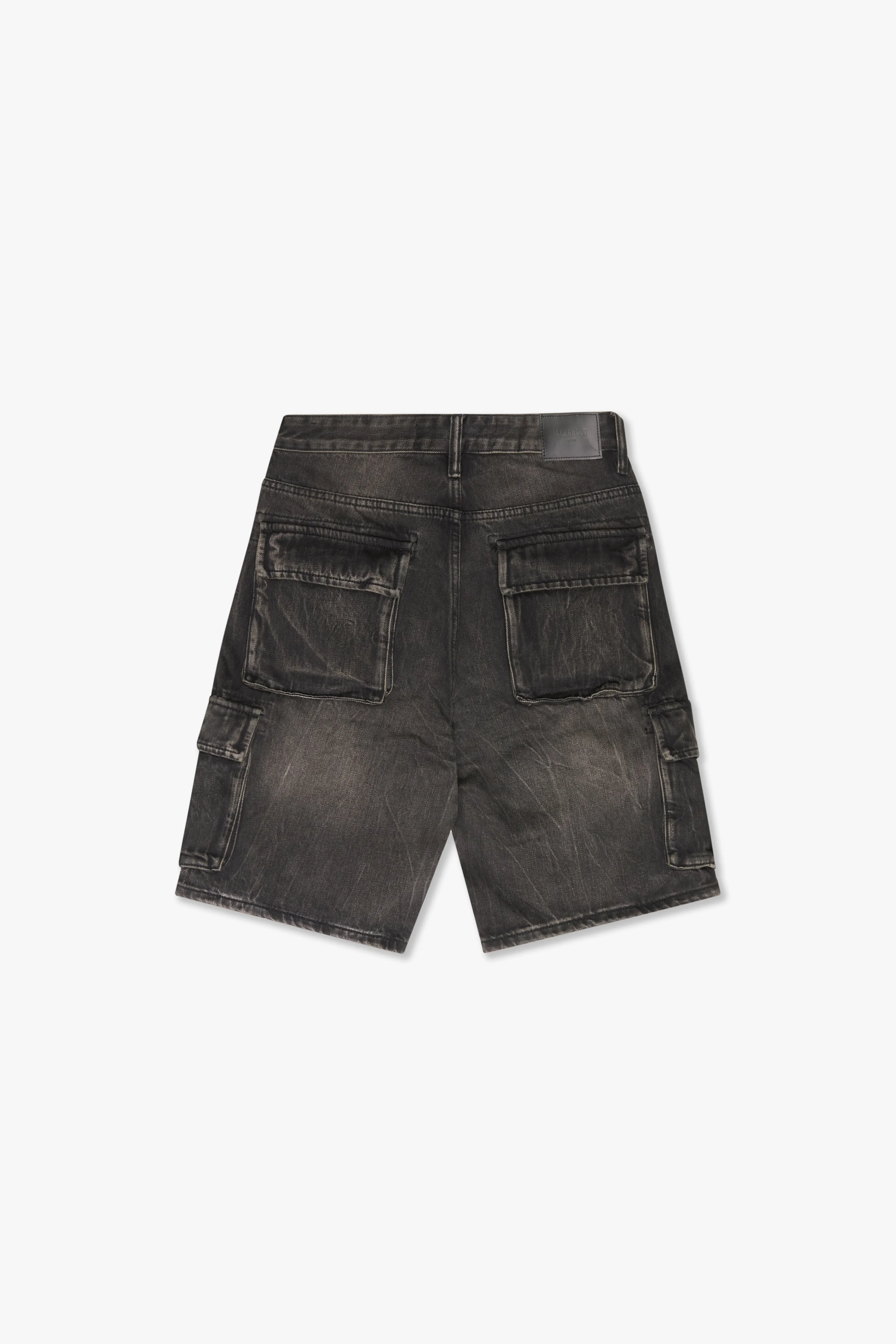 "CUTLASS" DENIM CARGO SHORTS BLACK WASH sold by valabasas product image thumbnail 4