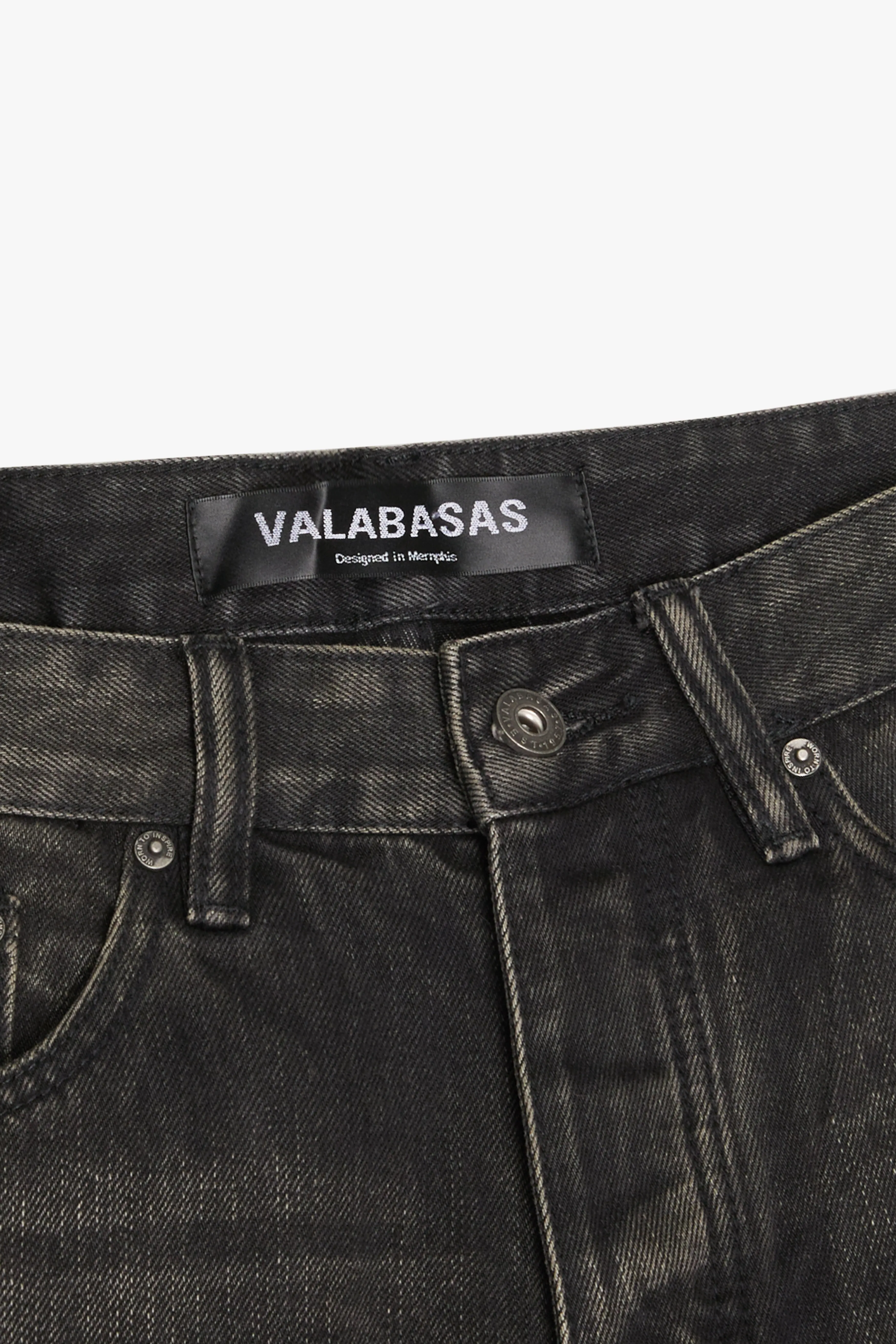 "CUTLASS" DENIM CARGO SHORTS BLACK WASH sold by valabasas product image thumbnail 3