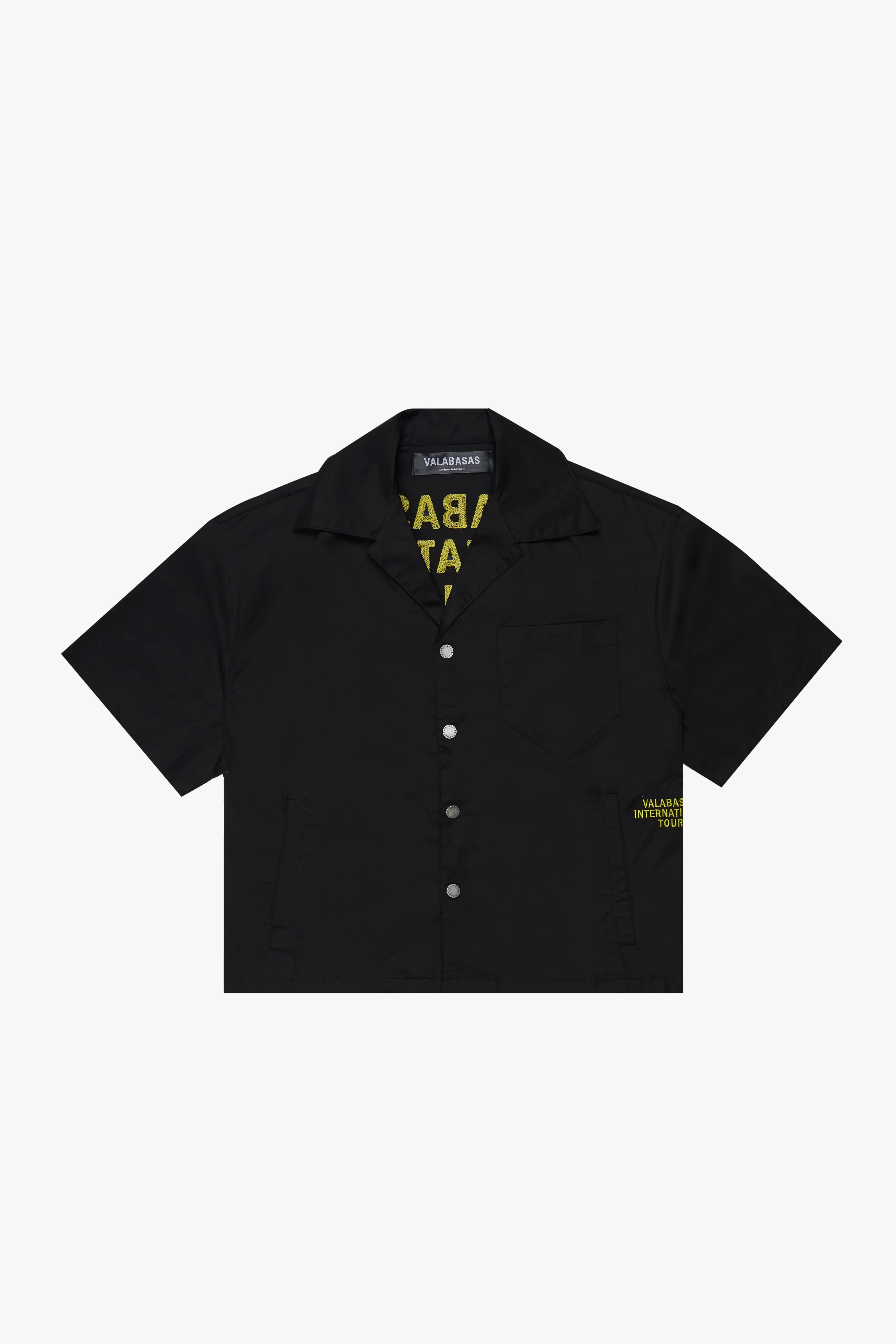 "TOUR" CROP BUTTON DOWN BLACK/YELLOW sold by valabasas product image thumbnail 2