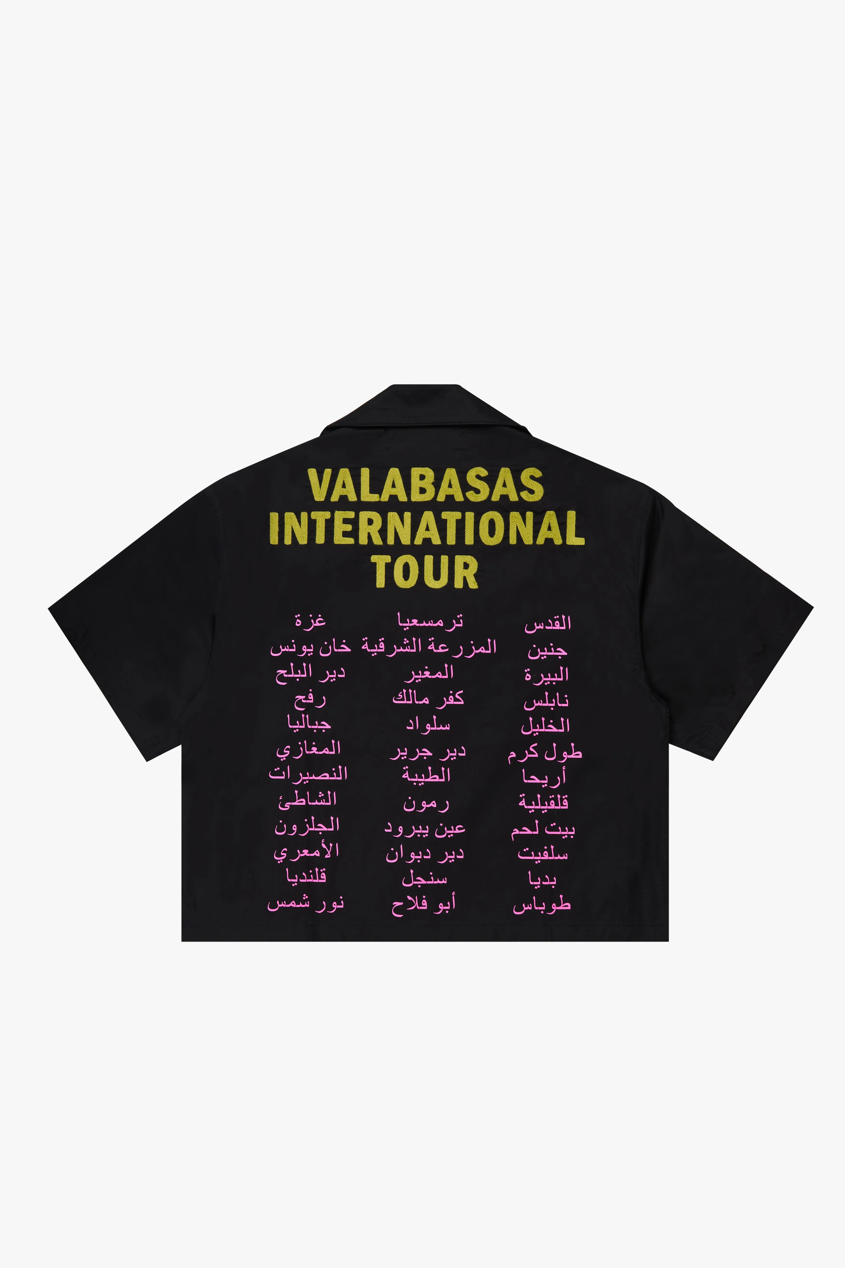 "TOUR" CROP BUTTON DOWN BLACK/YELLOW sold by valabasas