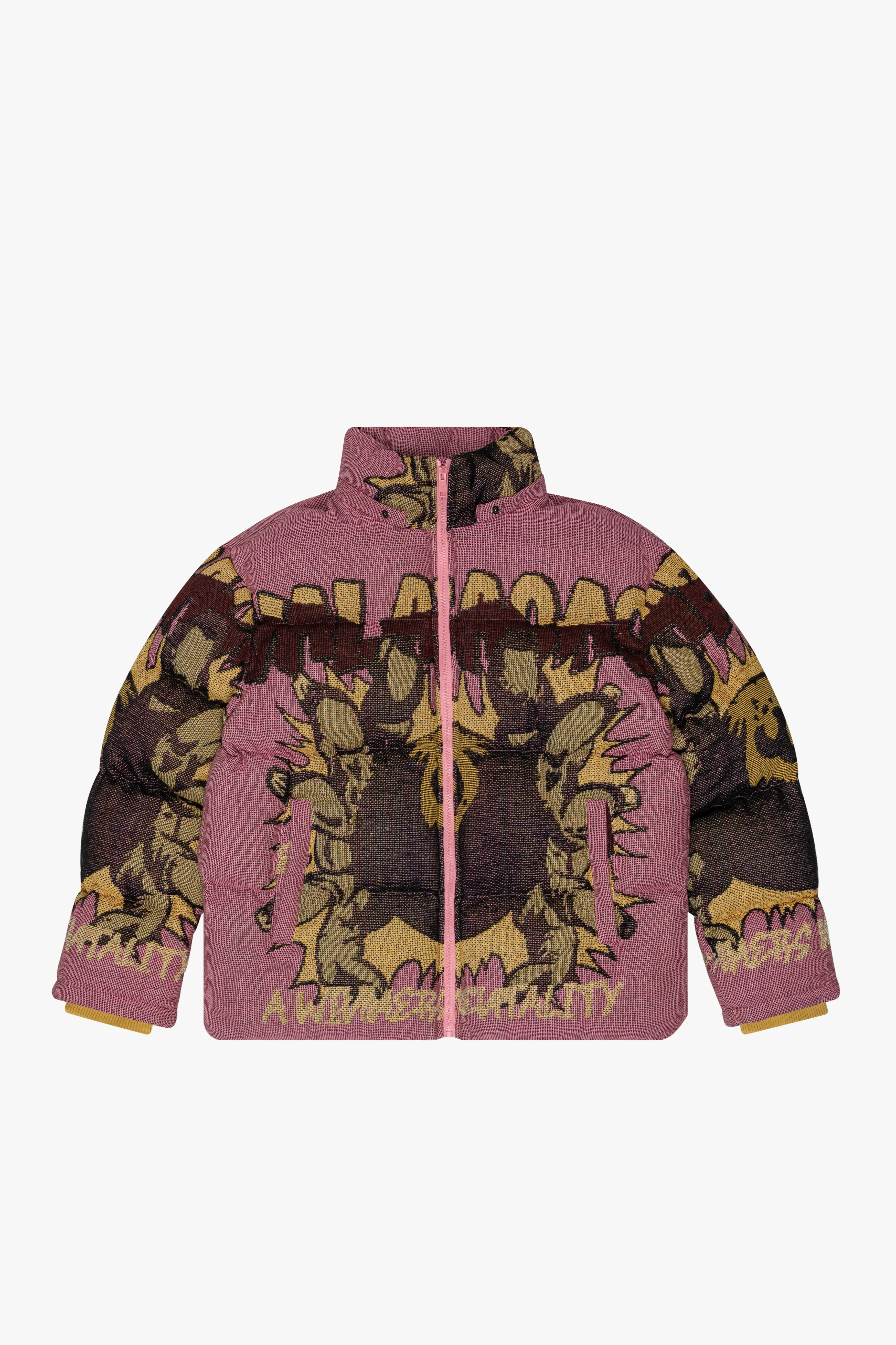 "WINNERS MENTALITY" PINK TAPESTRY PUFFER JACKET sold by valabasas product image thumbnail 3