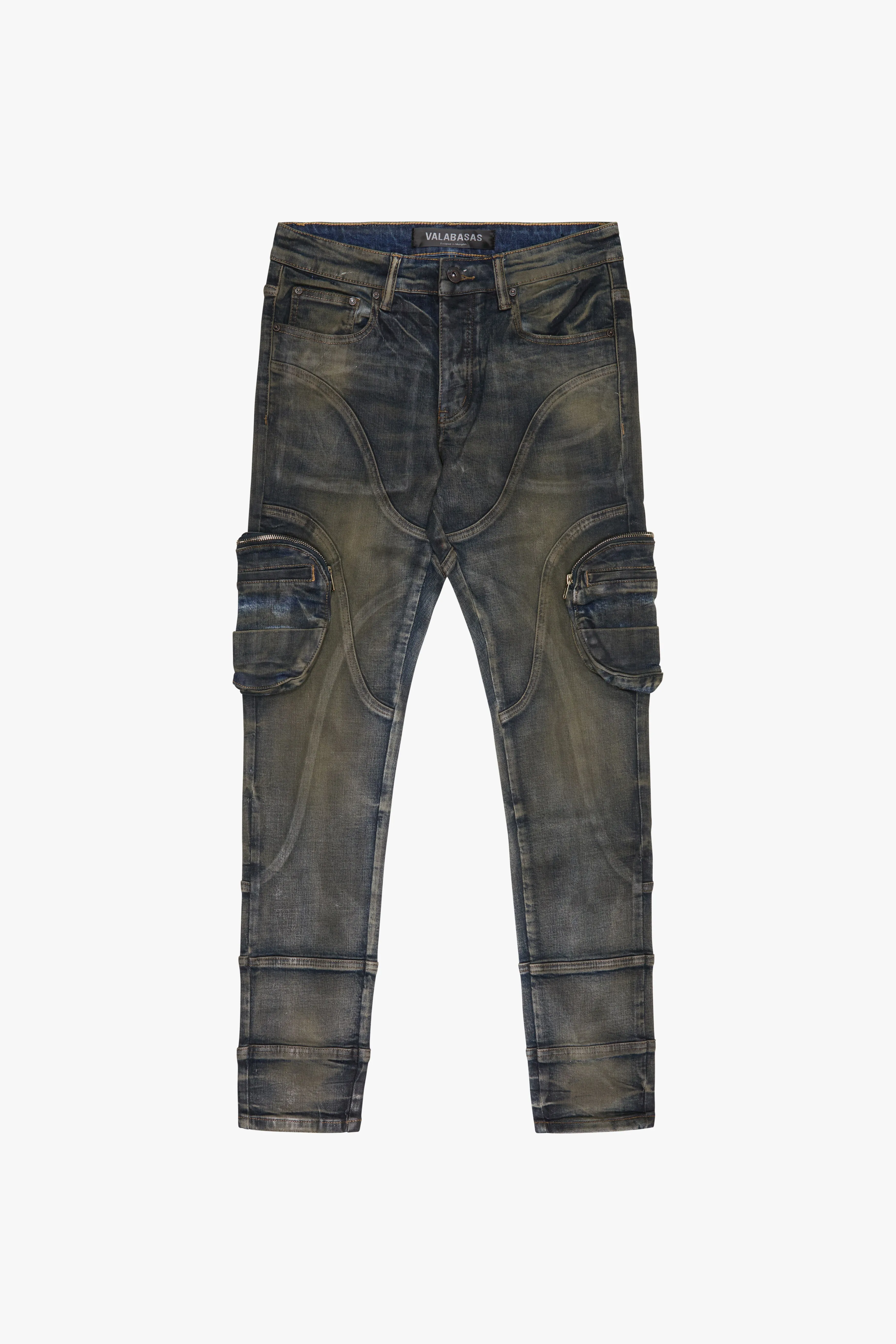 "KNEEBOARD" DARK VINTAGE BLUE SKINNY JEAN sold by valabasas