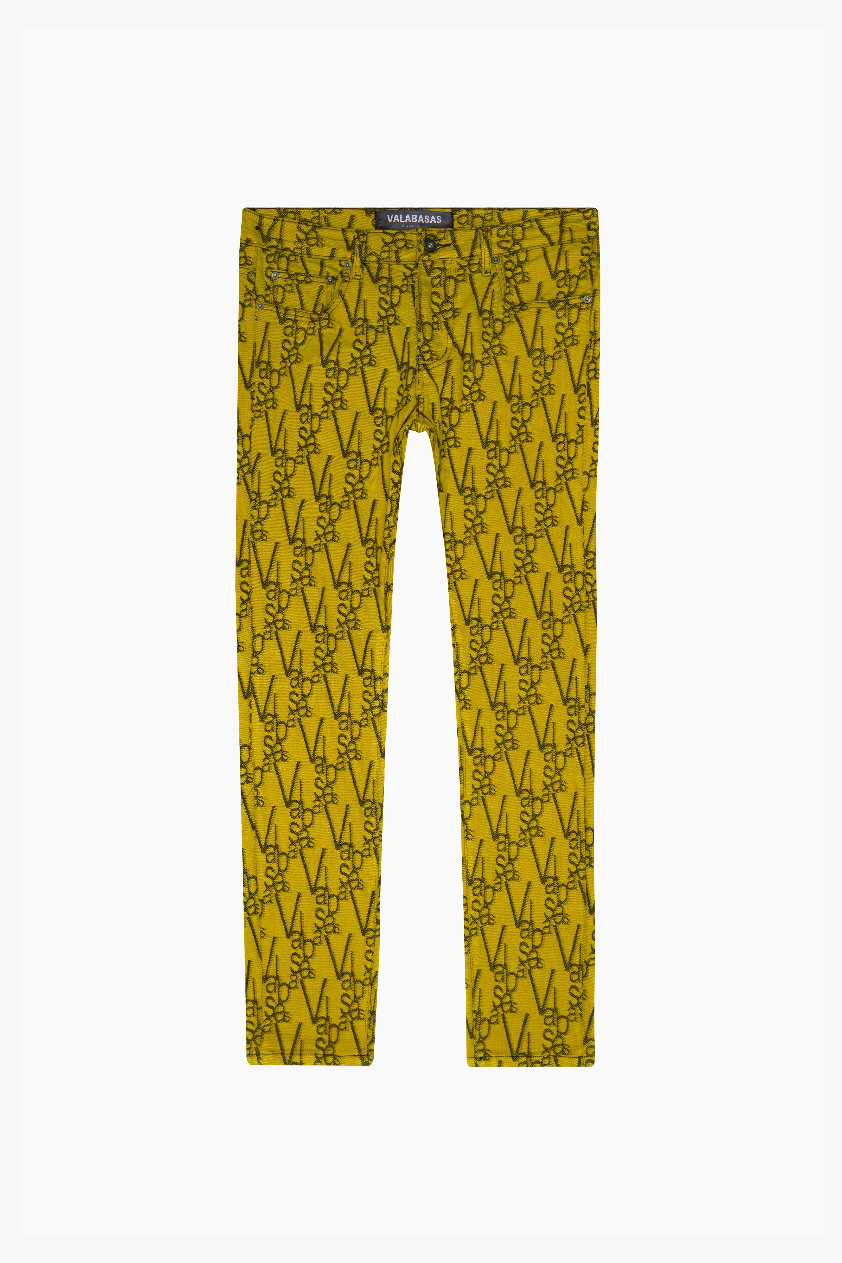"V-INK" SKINNY JEAN BLACK YELLOW sold by valabasas