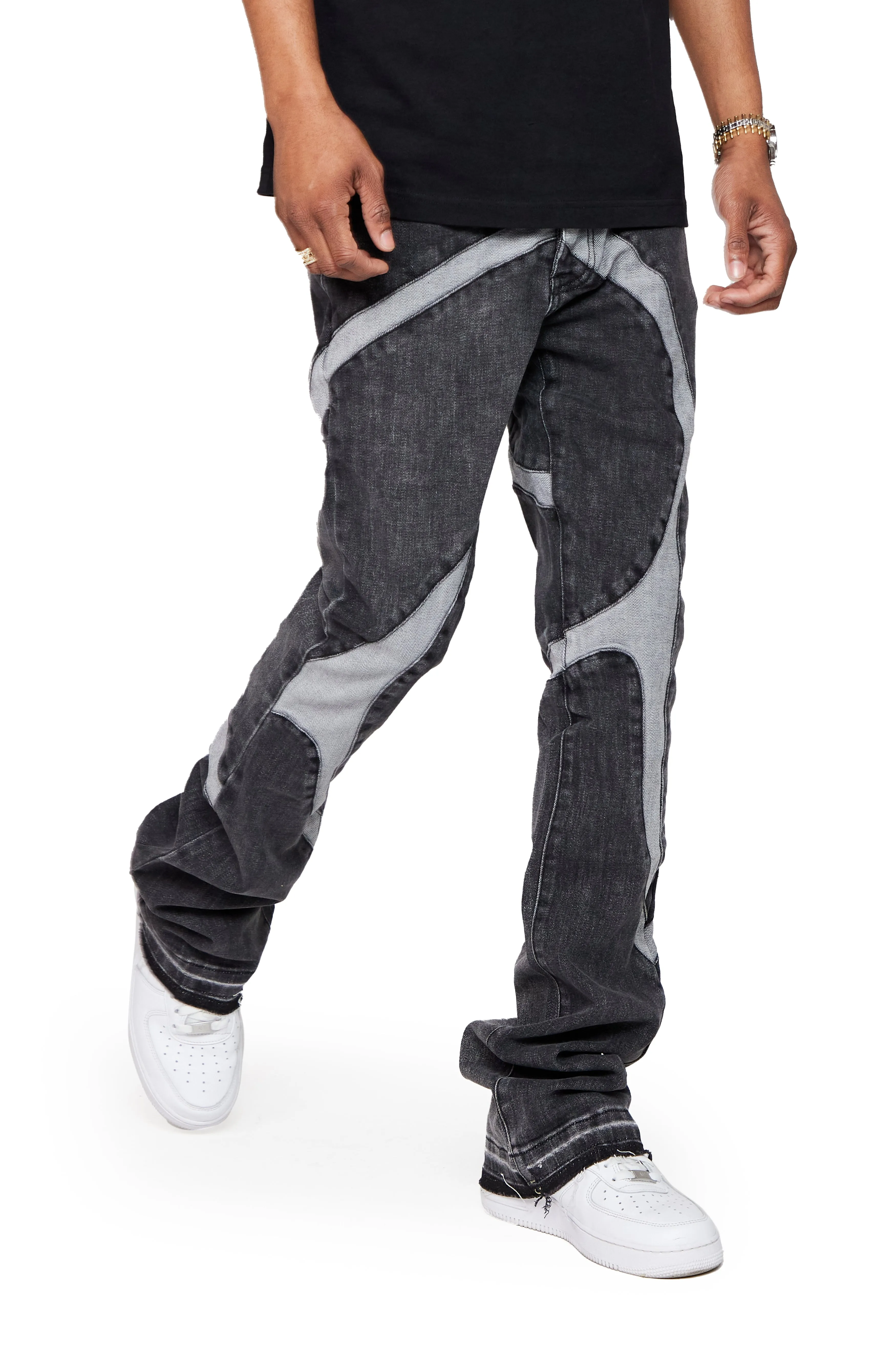 “WILDER” GREY WASHED STACKED FLARE JEAN sold by valabasas product image thumbnail 3