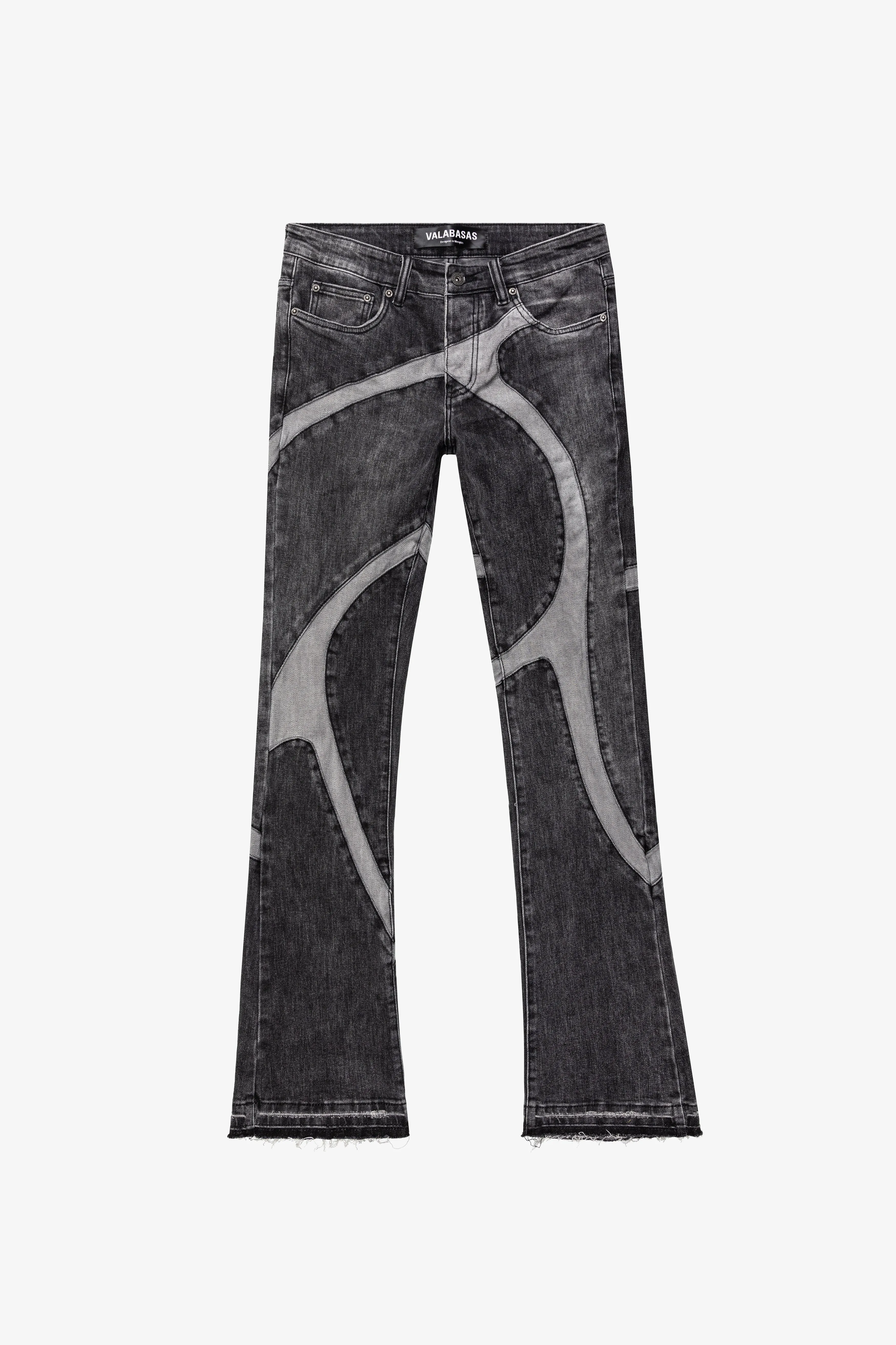 “WILDER” GREY WASHED STACKED FLARE JEAN sold by valabasas