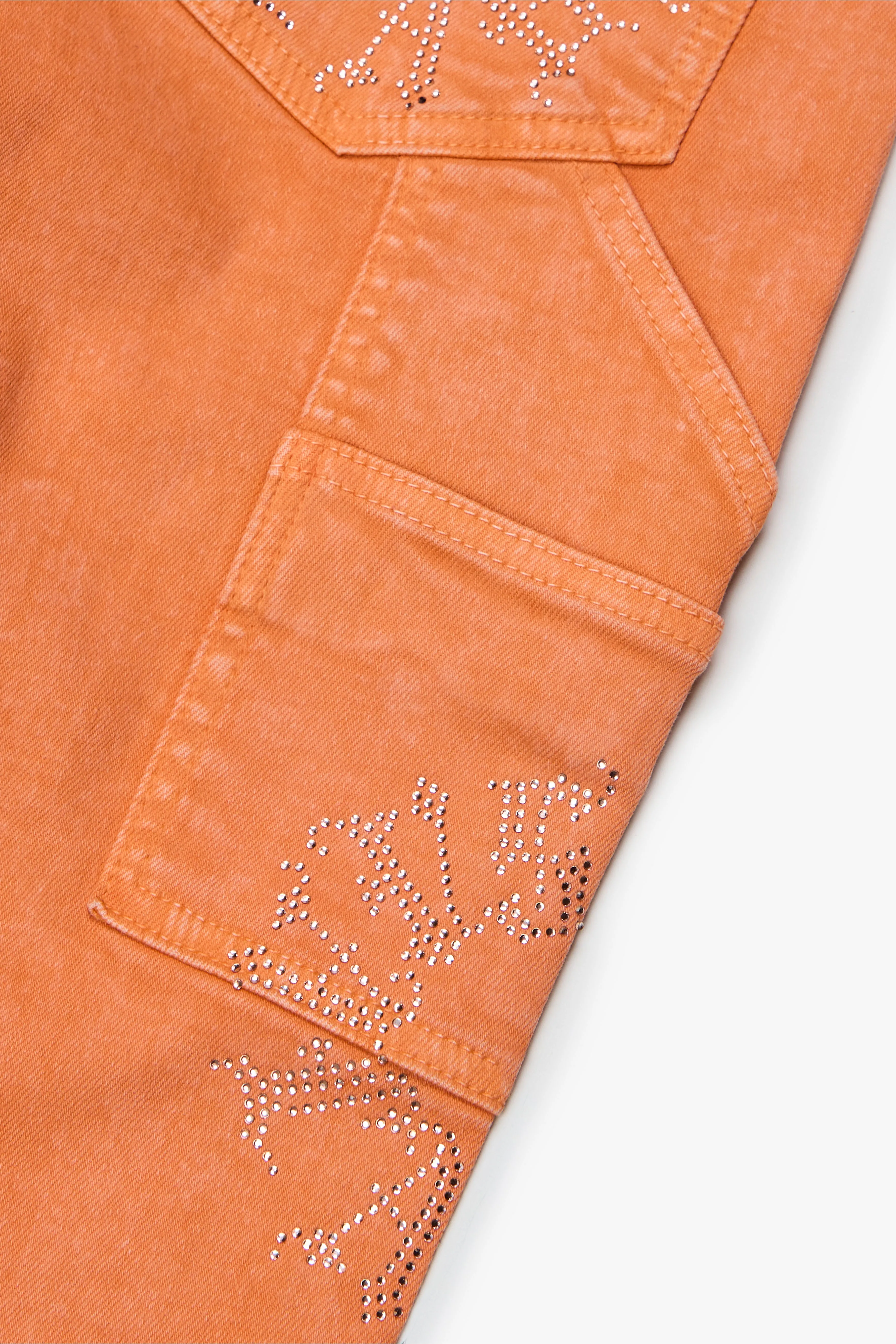 "RINGER” ORANGE STACKED FLARE JEAN sold by valabasas product image thumbnail 4