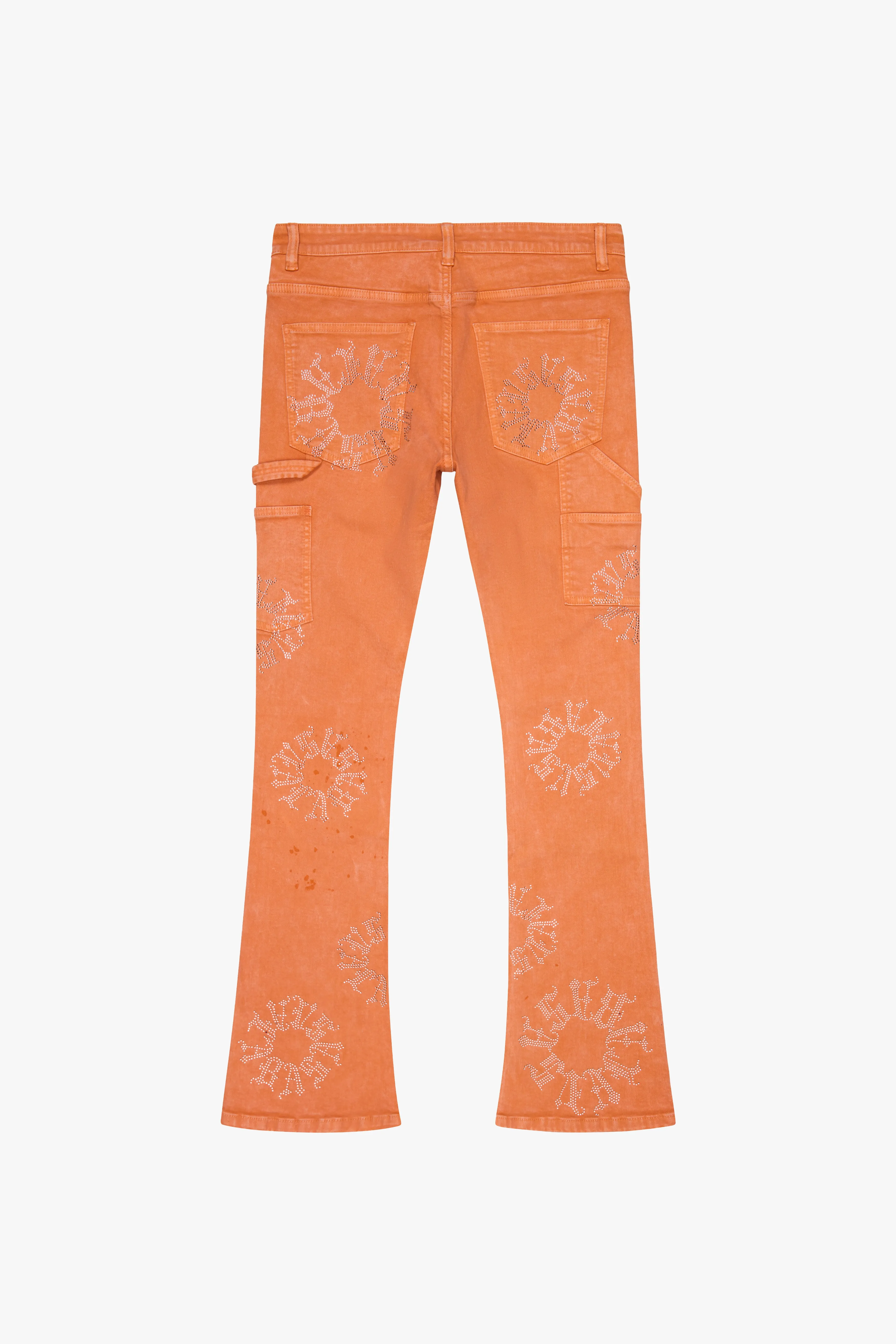 "RINGER” ORANGE STACKED FLARE JEAN sold by valabasas product image thumbnail 3
