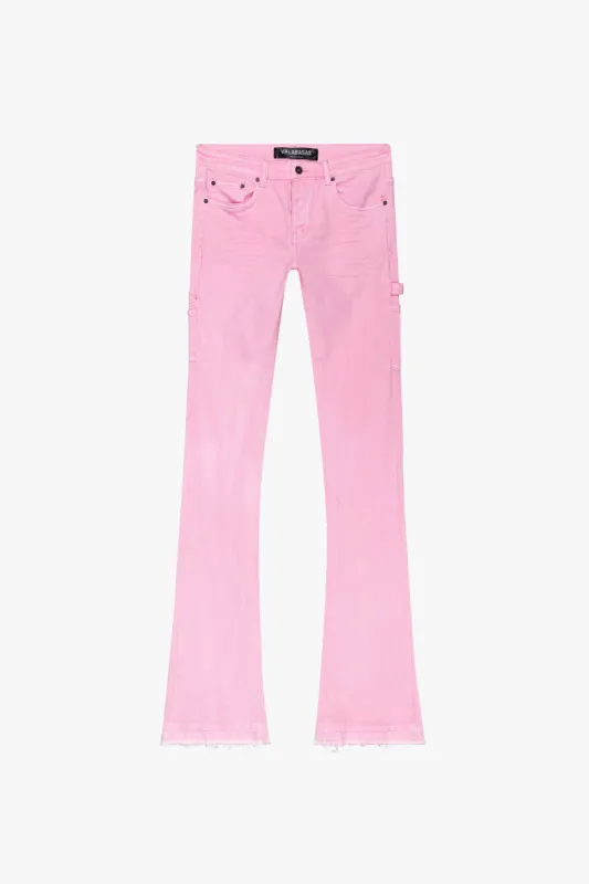 "MR. EXTENDO" PINK STACKED FLARE JEAN sold by valabasas